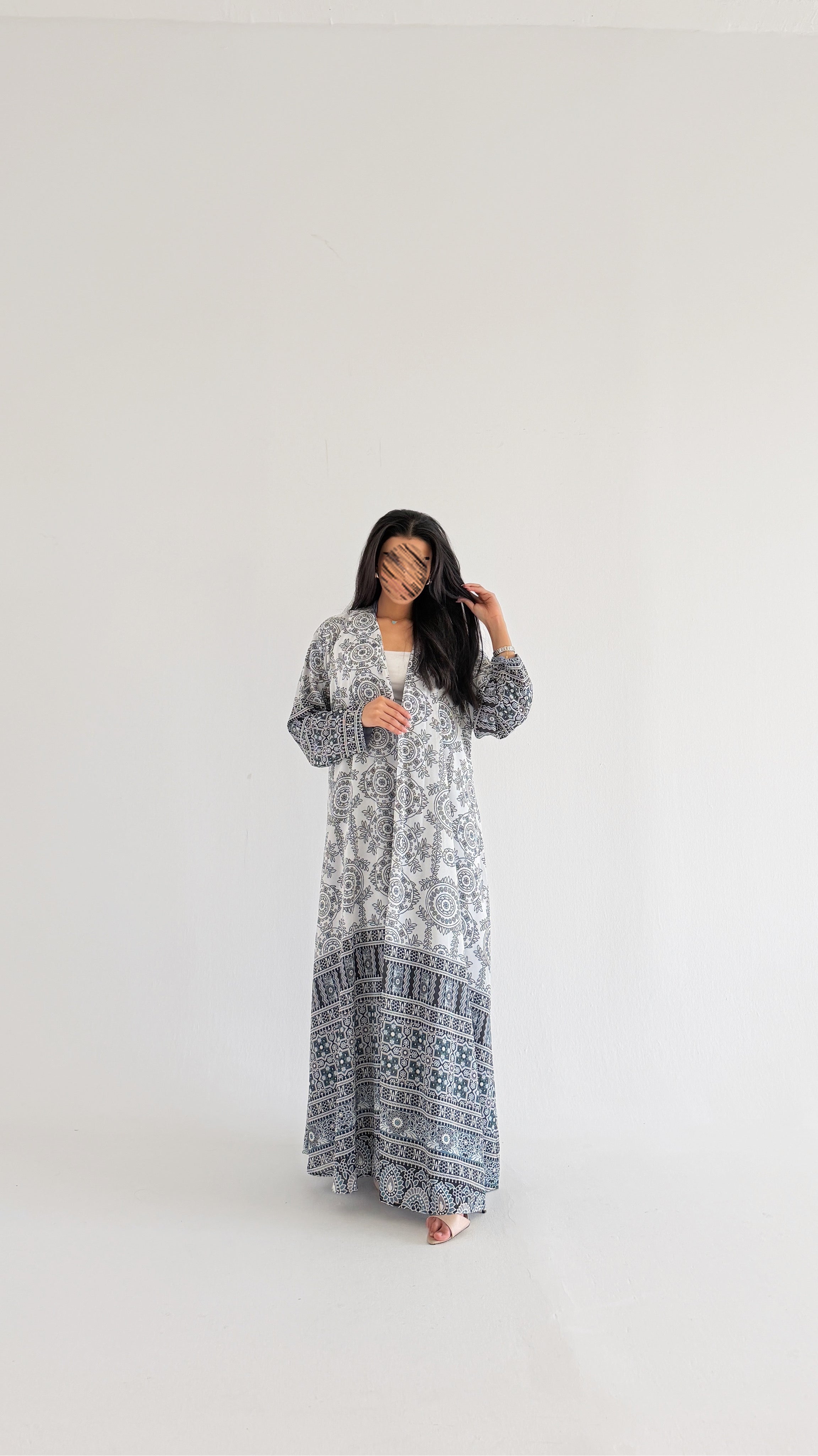 MWT2040 - عباية شيفون مشجرة صيفية - Aya