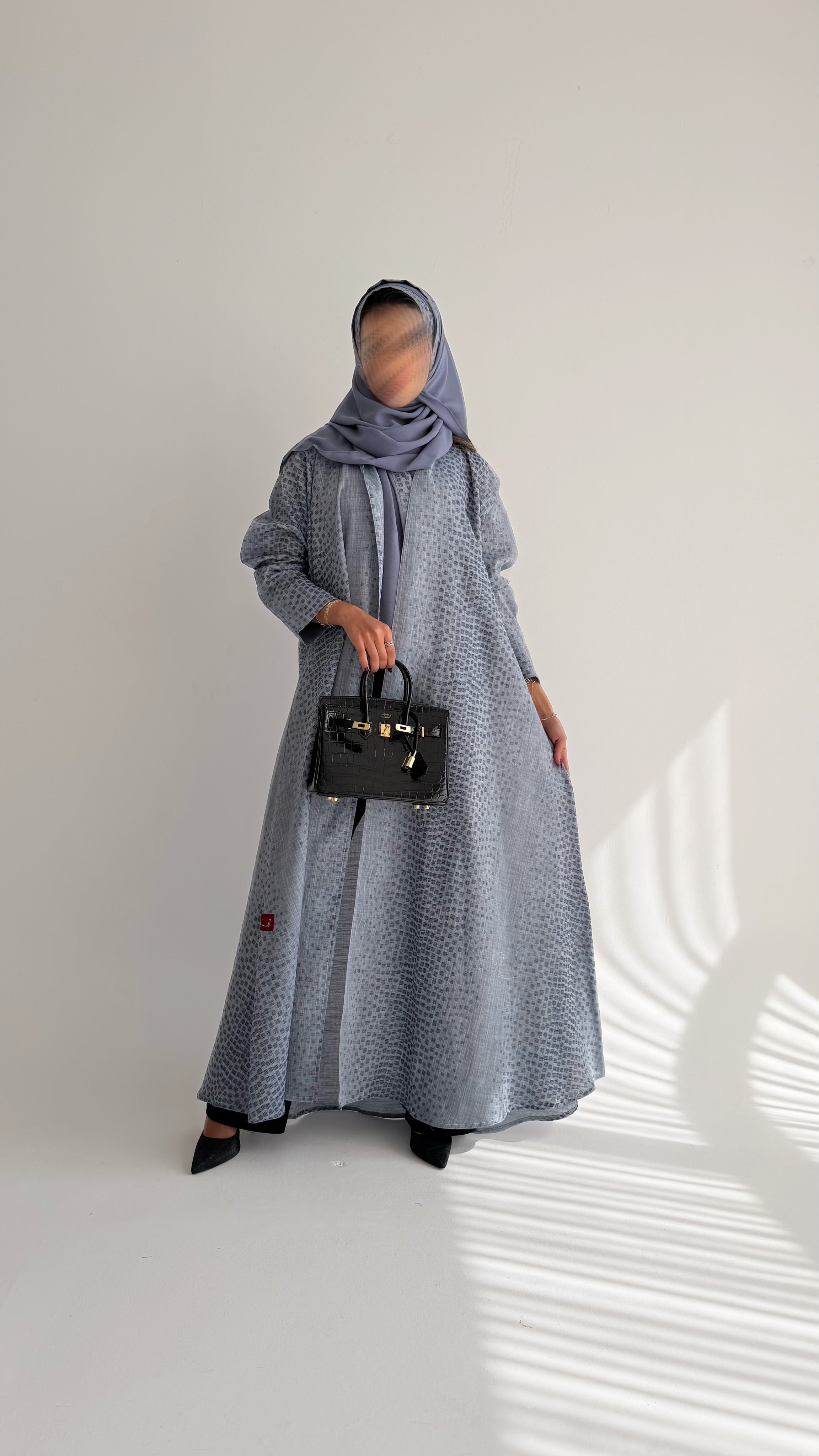 MWT717 - عباية لنن سماوي | baby blue linen abaya - Aya