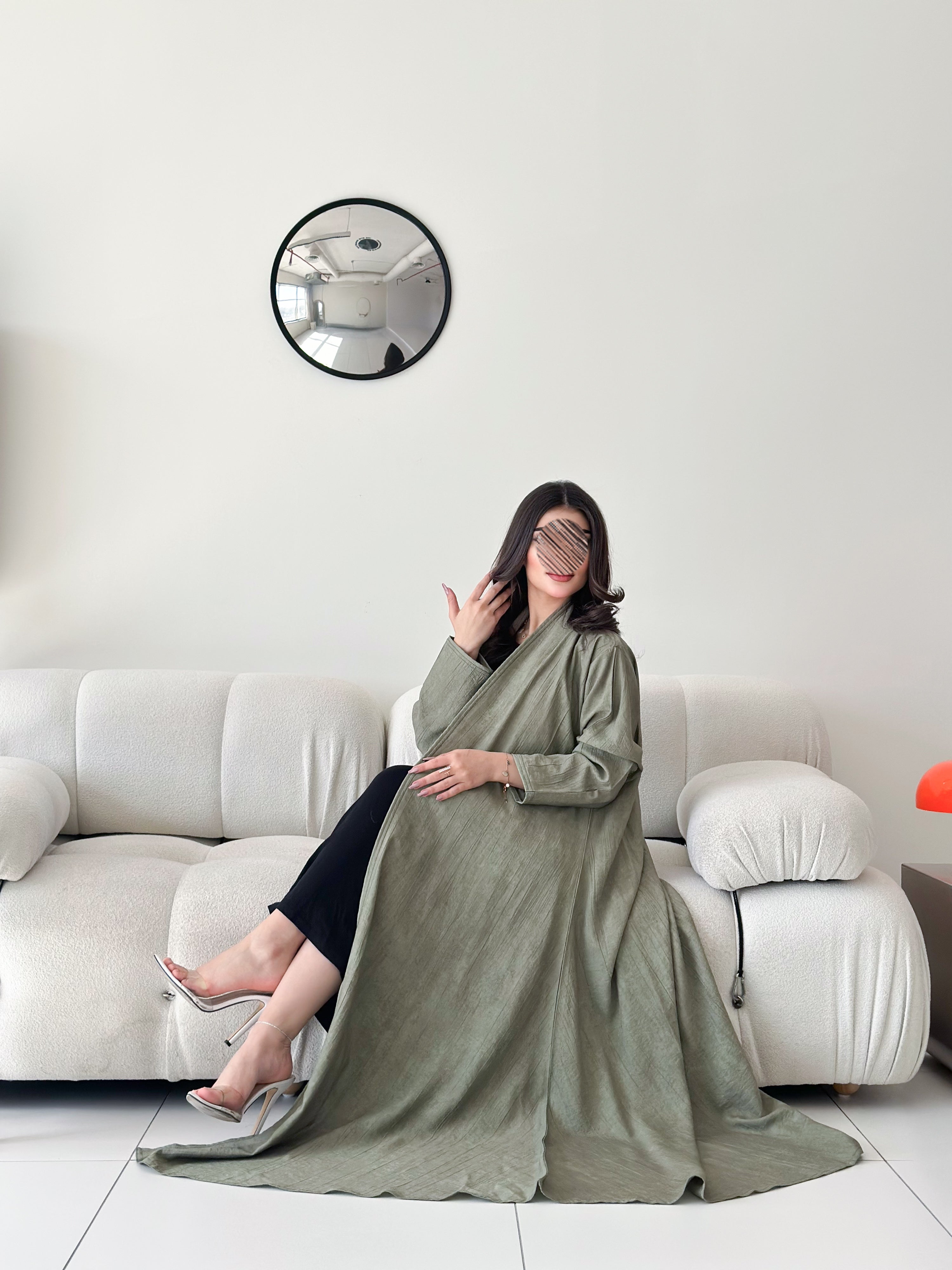 MWT2004 - عبايه لنن نص كلوش - Aya