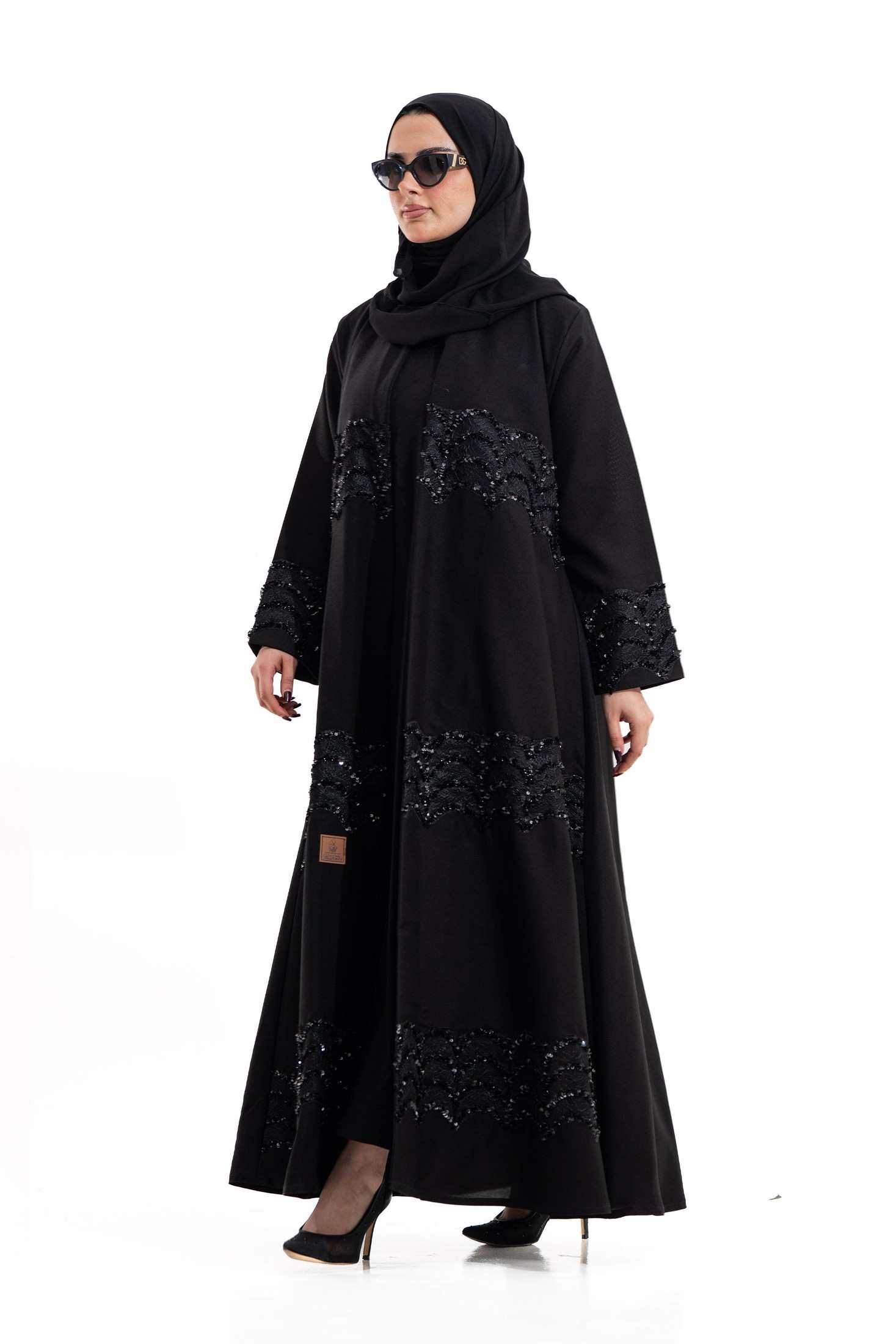 MWT4269 - عباية بيان بتل كرستال اسود - Aya