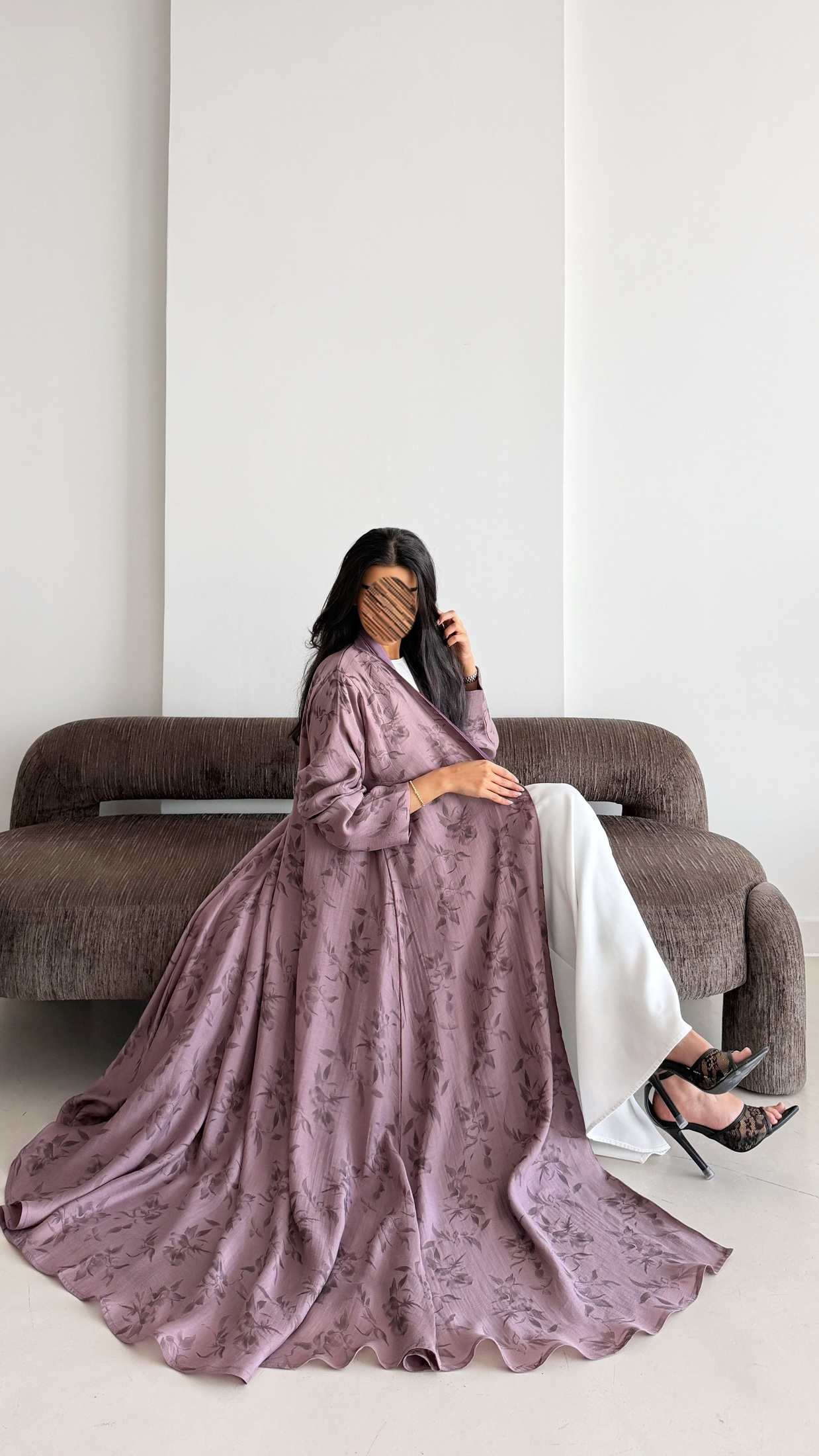 MWT2092 - Printed Chiffon Abaya | عباية شيفون مطبوعة - Aya