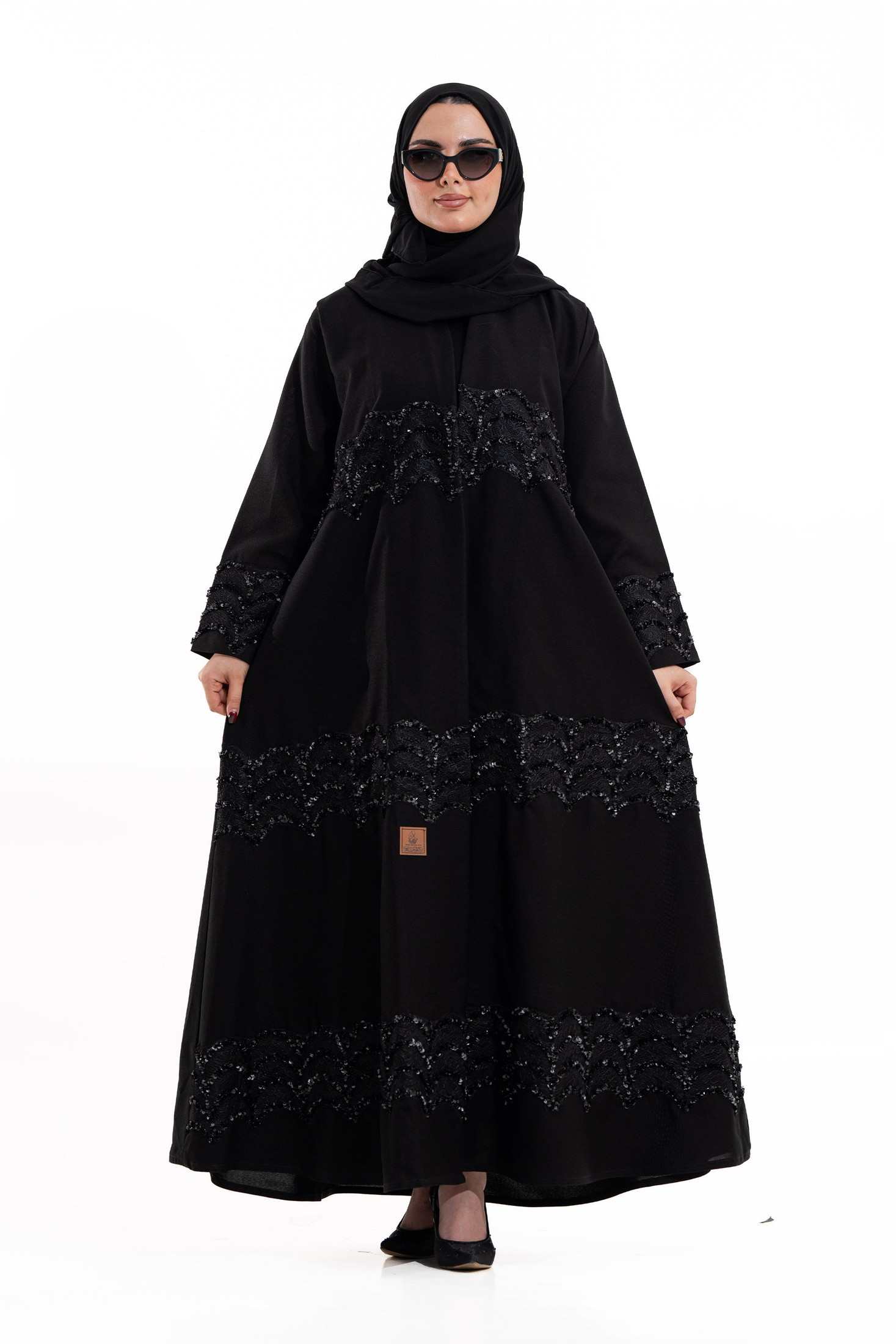 MWT4269 - عباية بيان بتل كرستال اسود - Aya