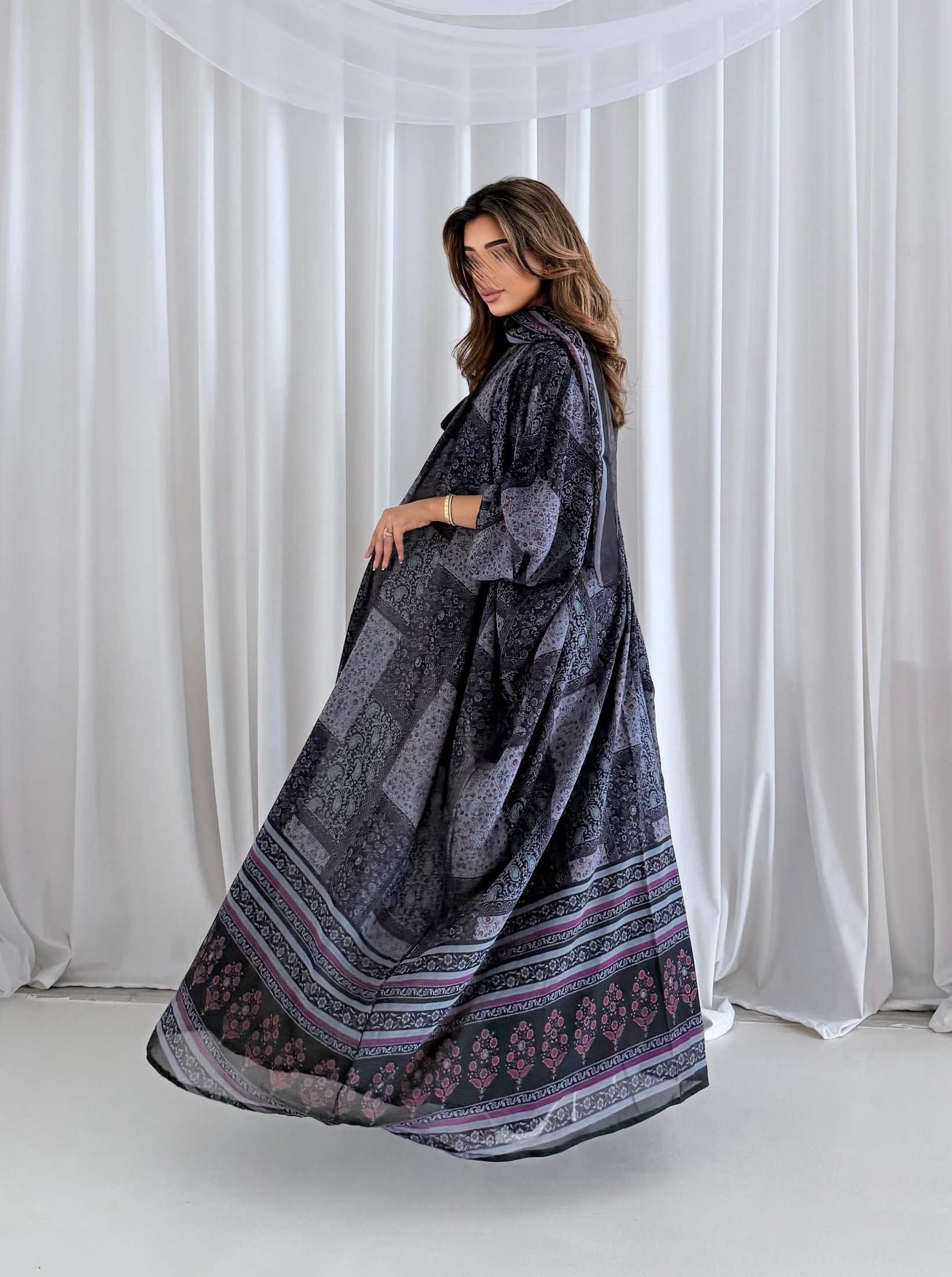 MWT5178 - تصميم يومي شيفون كحلي ناعم يجمع بين الخفة والأناقة - Aya