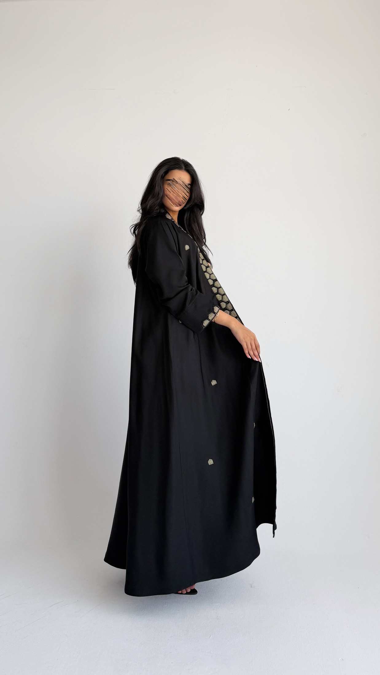 MWT4260 - عباية كتان بشك خلايا نحل - Aya