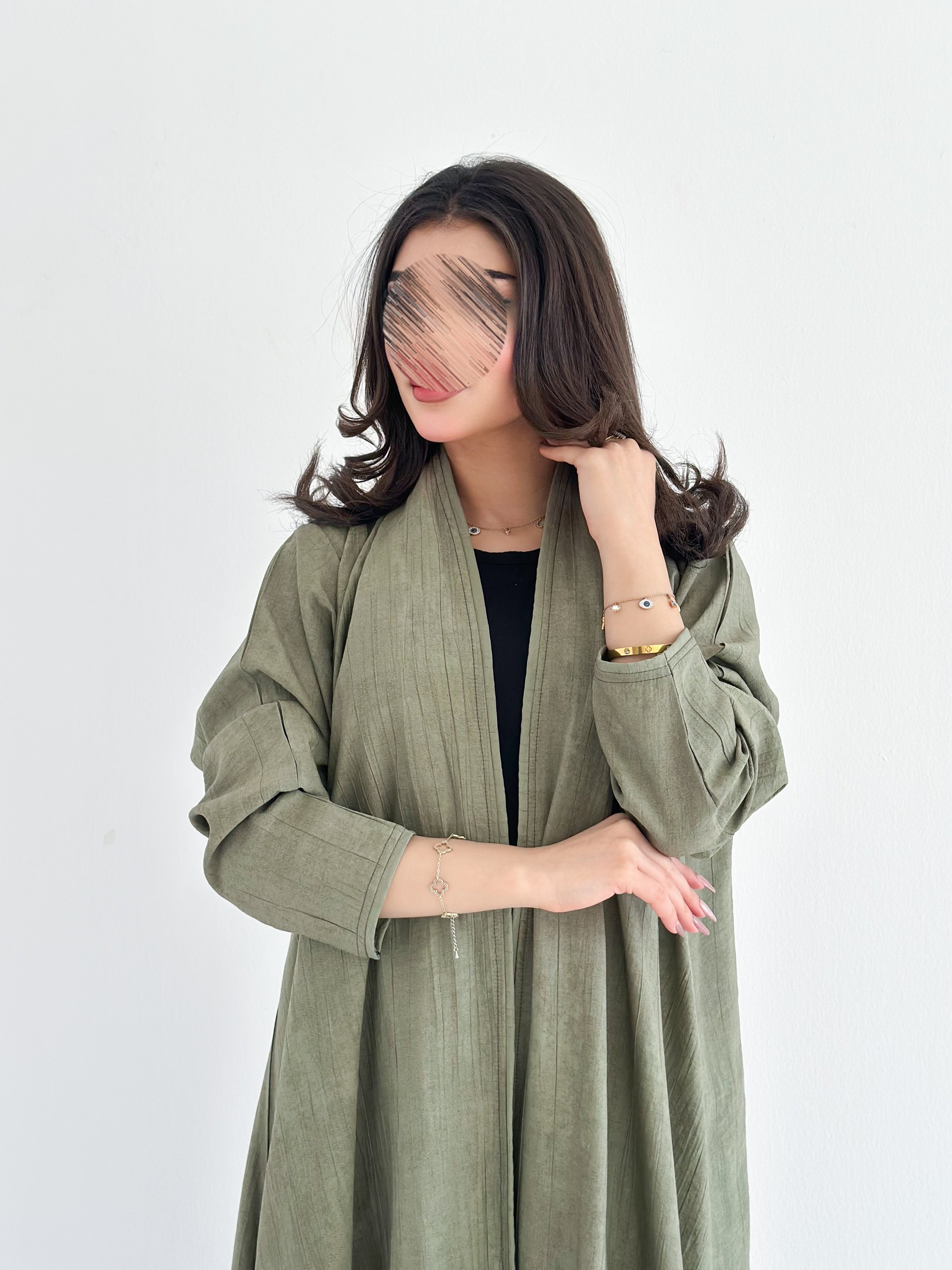 MWT2004 - عبايه لنن نص كلوش - Aya