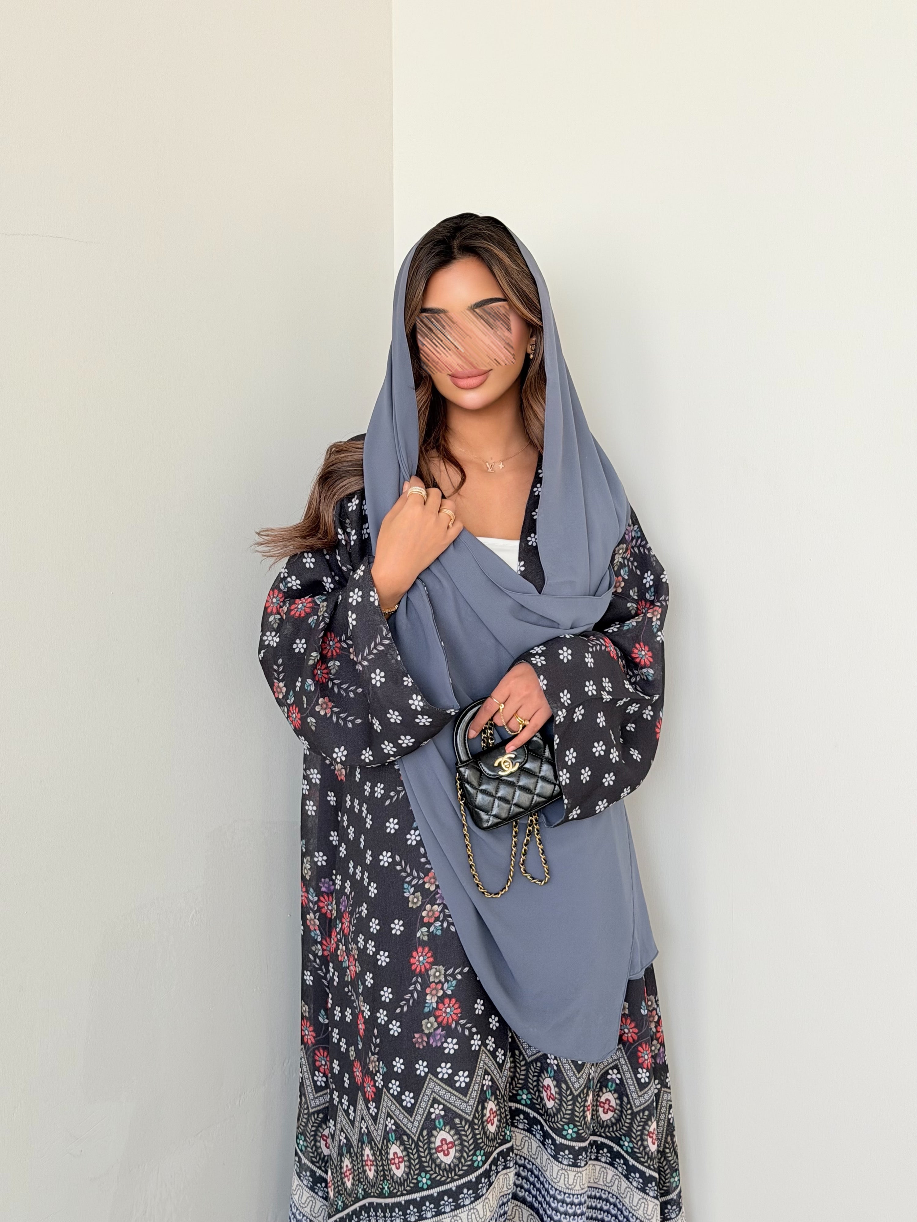 MWT5015 - قماش شيفون مشجر مبطن قصة نص كلوش - Aya