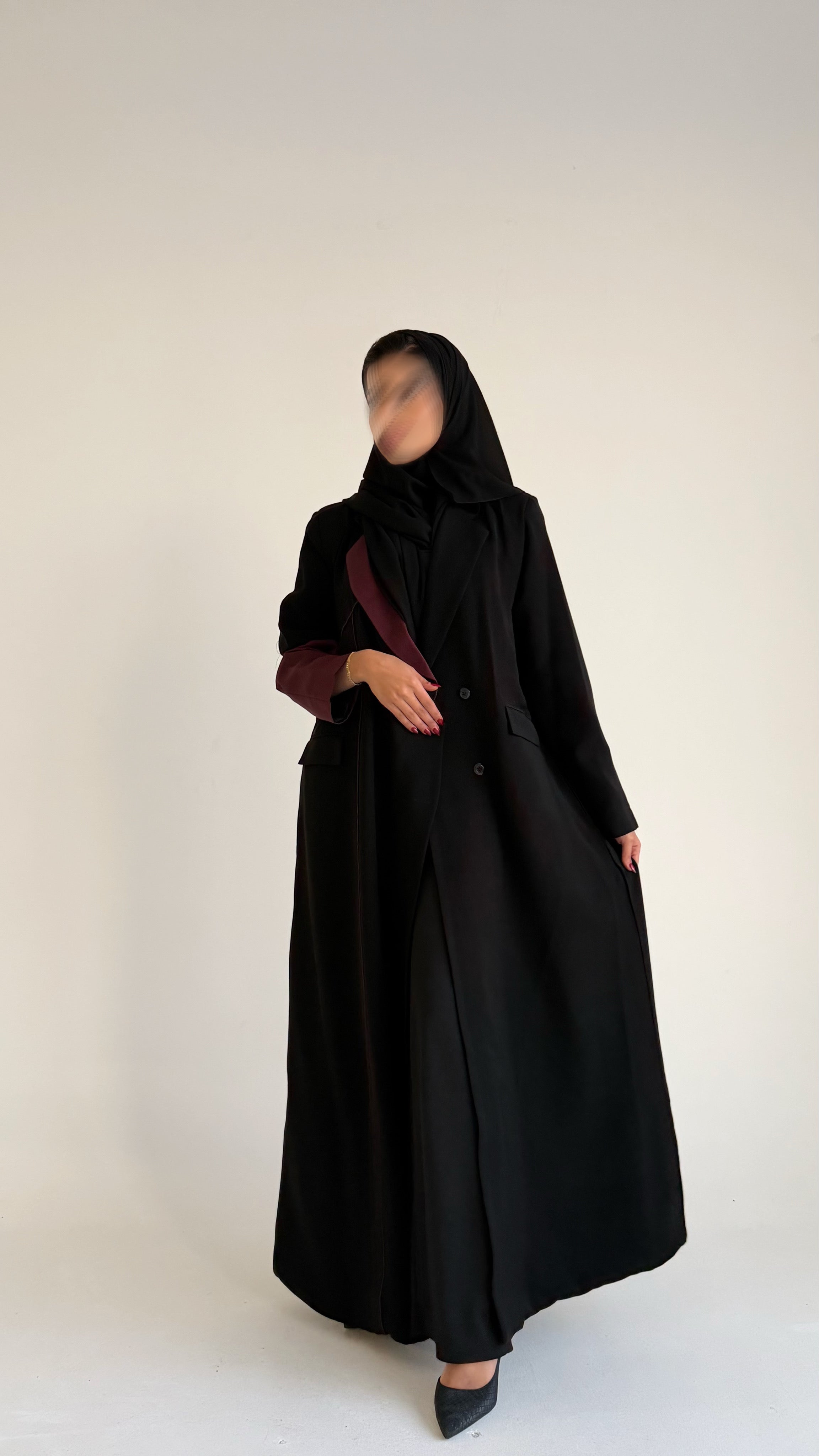 MW1734 - عباية بليزر اسود - Aya