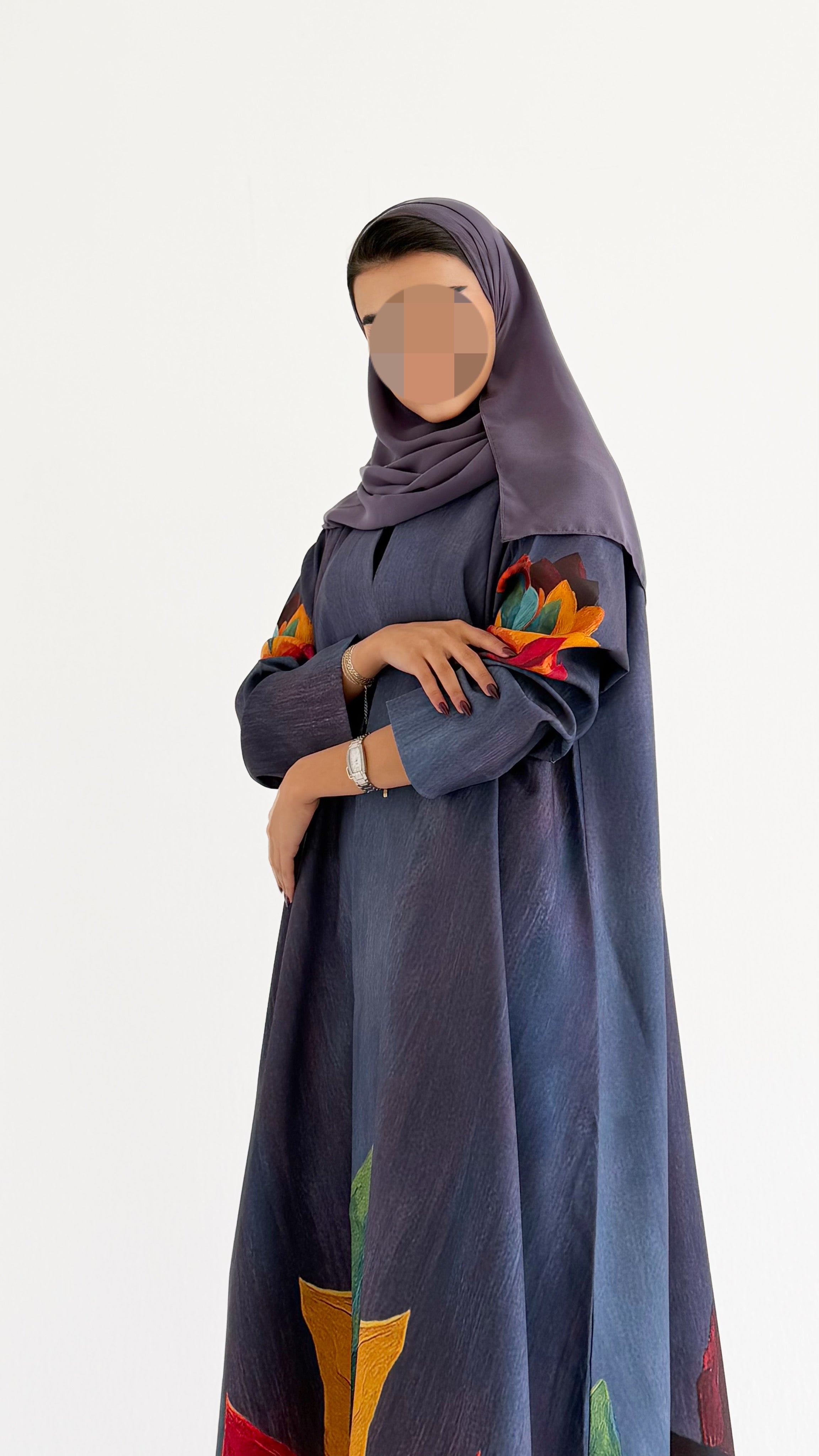 MW1800 - عباية طباعة بالوان متناغمة - Aya