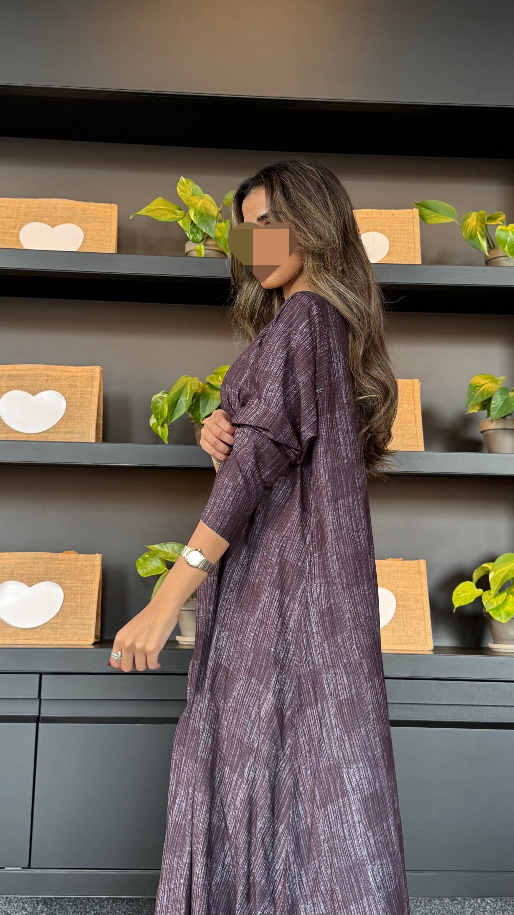 MWT300 - عباية فسكوز موفي| Mauve Viscose - Aya