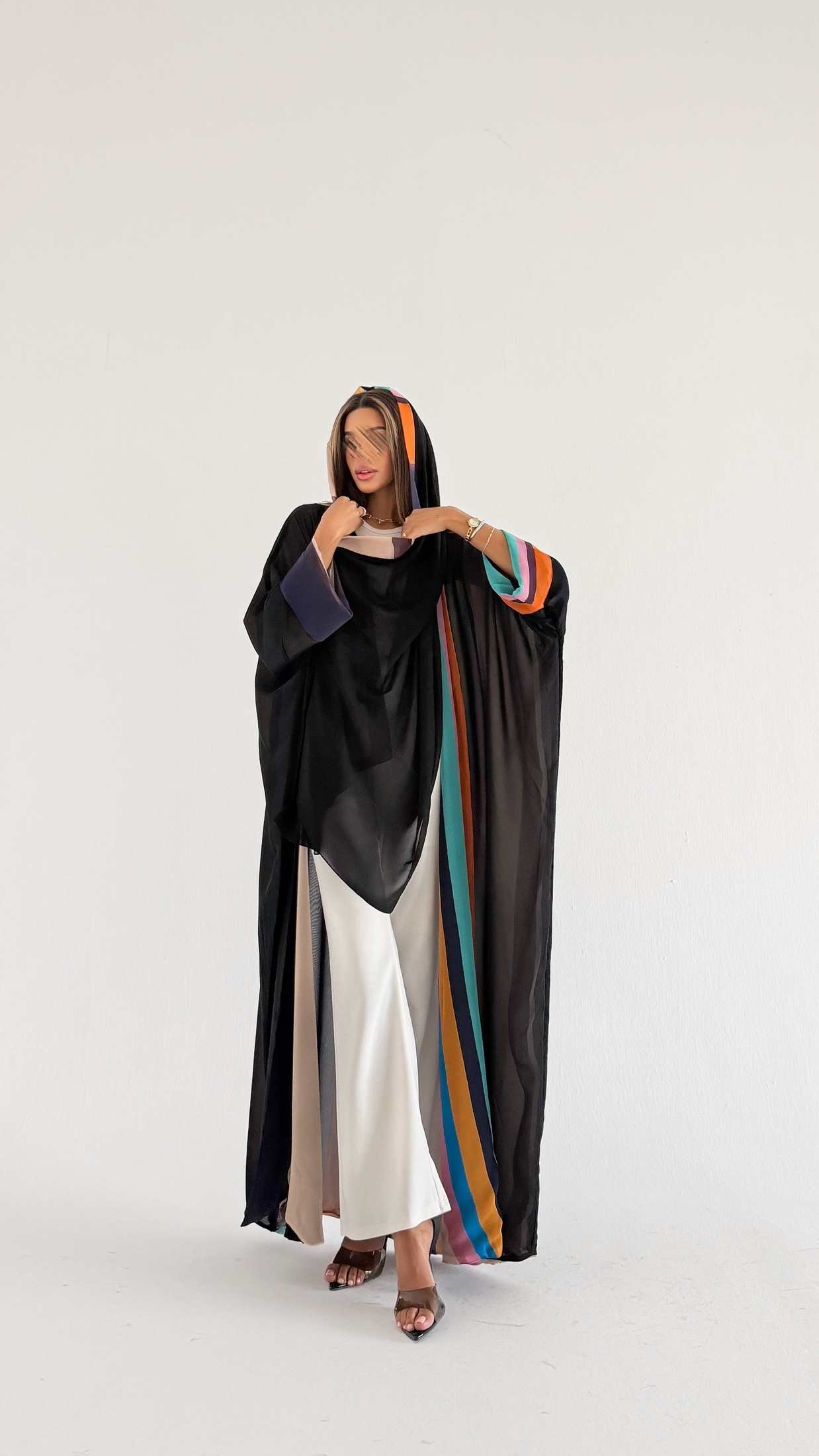 MWT1225 - Summer Printed Abaya | عباية دبل فيس صيفية طباعة