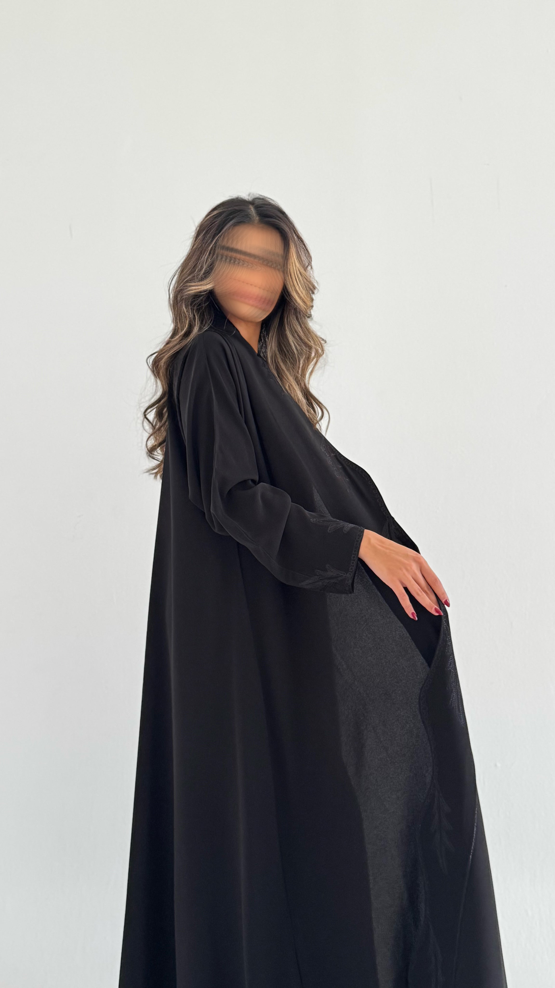 MWT377 -عباية اسود تطريز - Aya