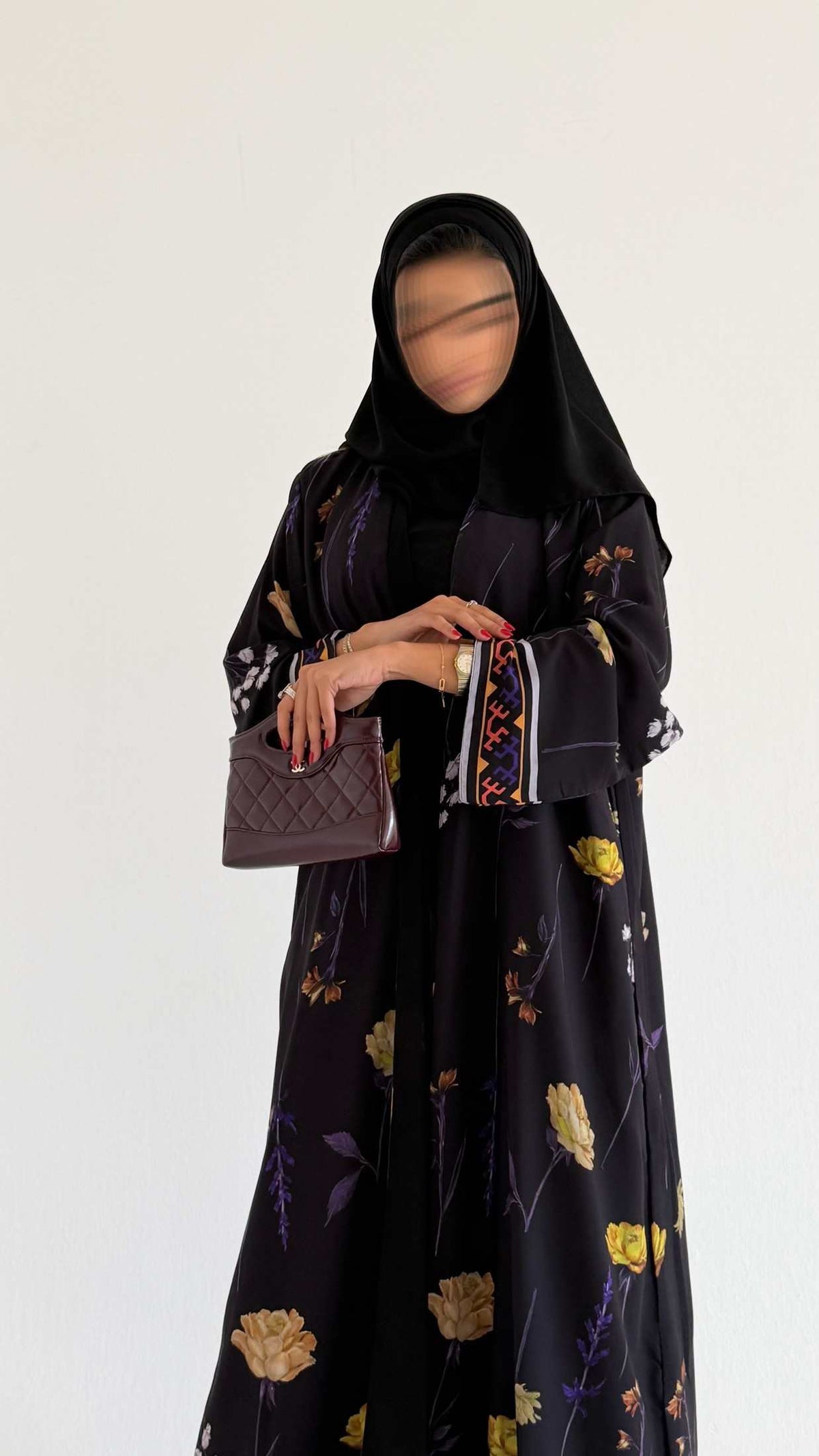 MWT513 - عباية طباعة ورد - Aya