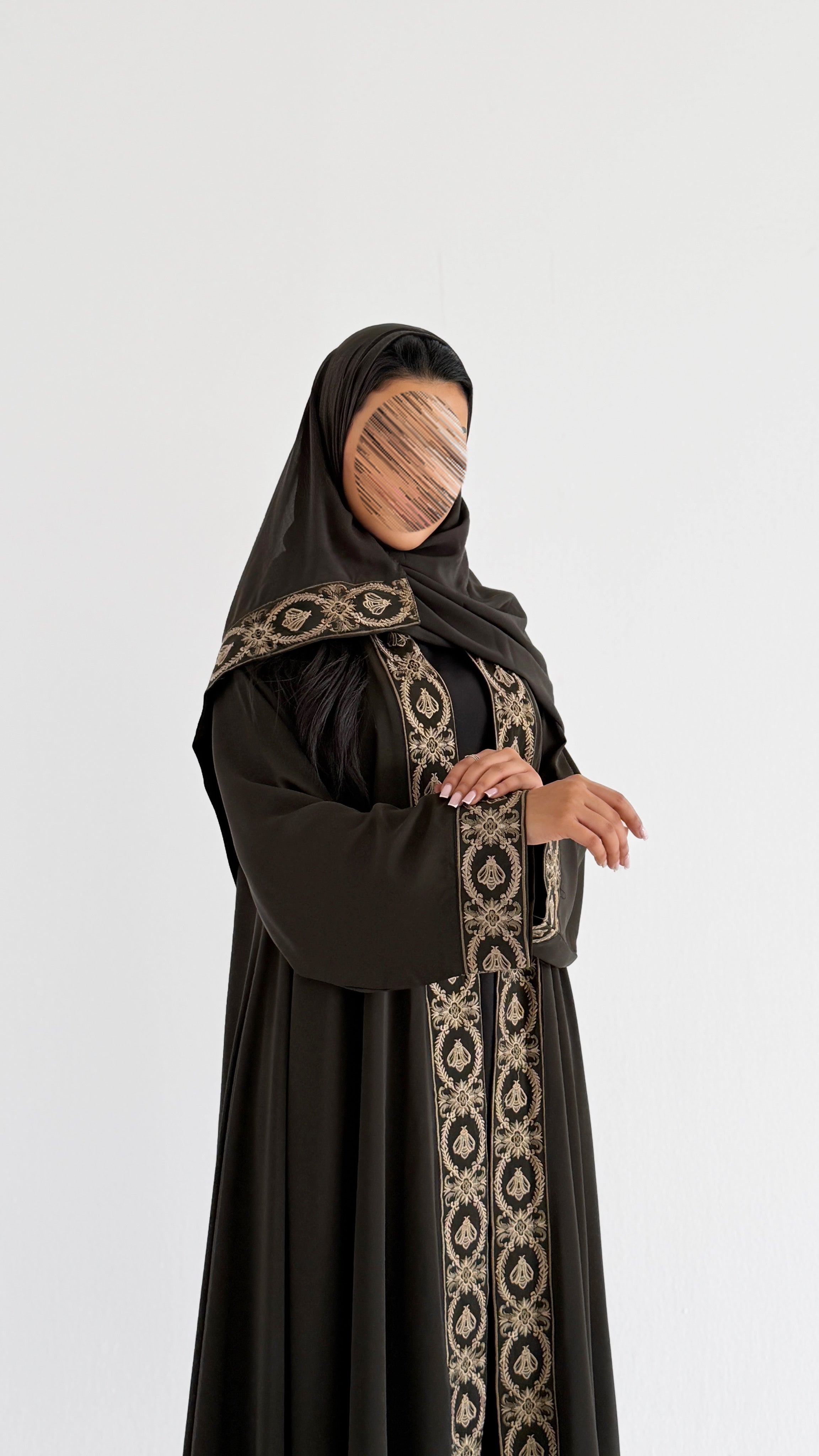 MW2138 - عبايه دبل كلوش بخامة نواعم كوري - Aya