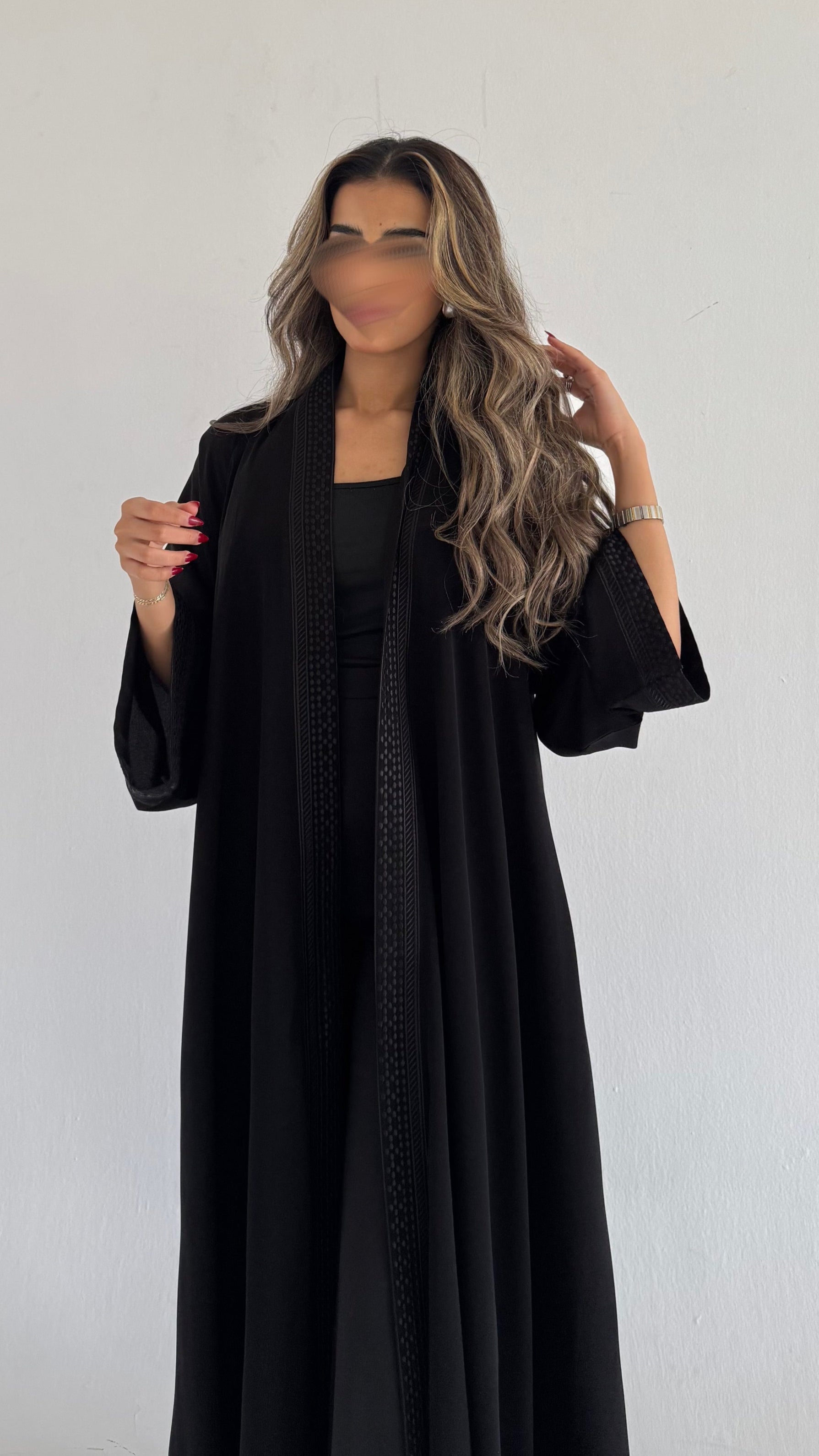 MW1553 - Black Elegance | عباية اسود مطرز اسود