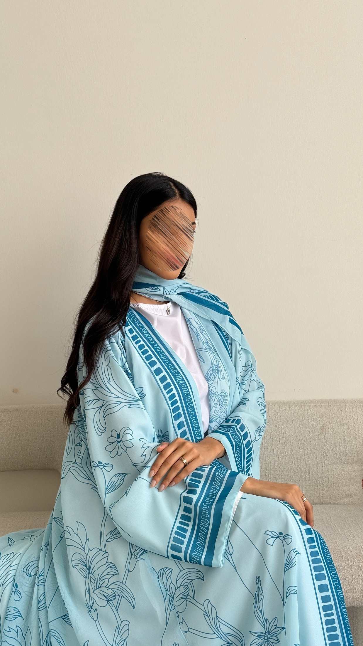 MWT2064 - عباية طباعة صيفية | Summer printed abaya - Aya