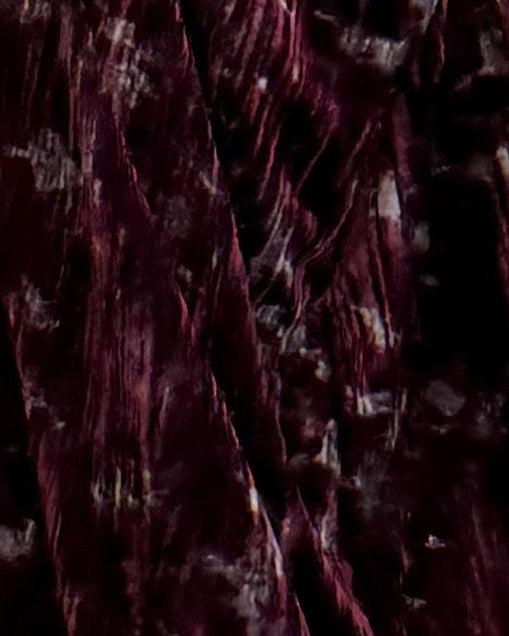 MWT996 - عبايةمخمل عنابي نص بشت - Aya