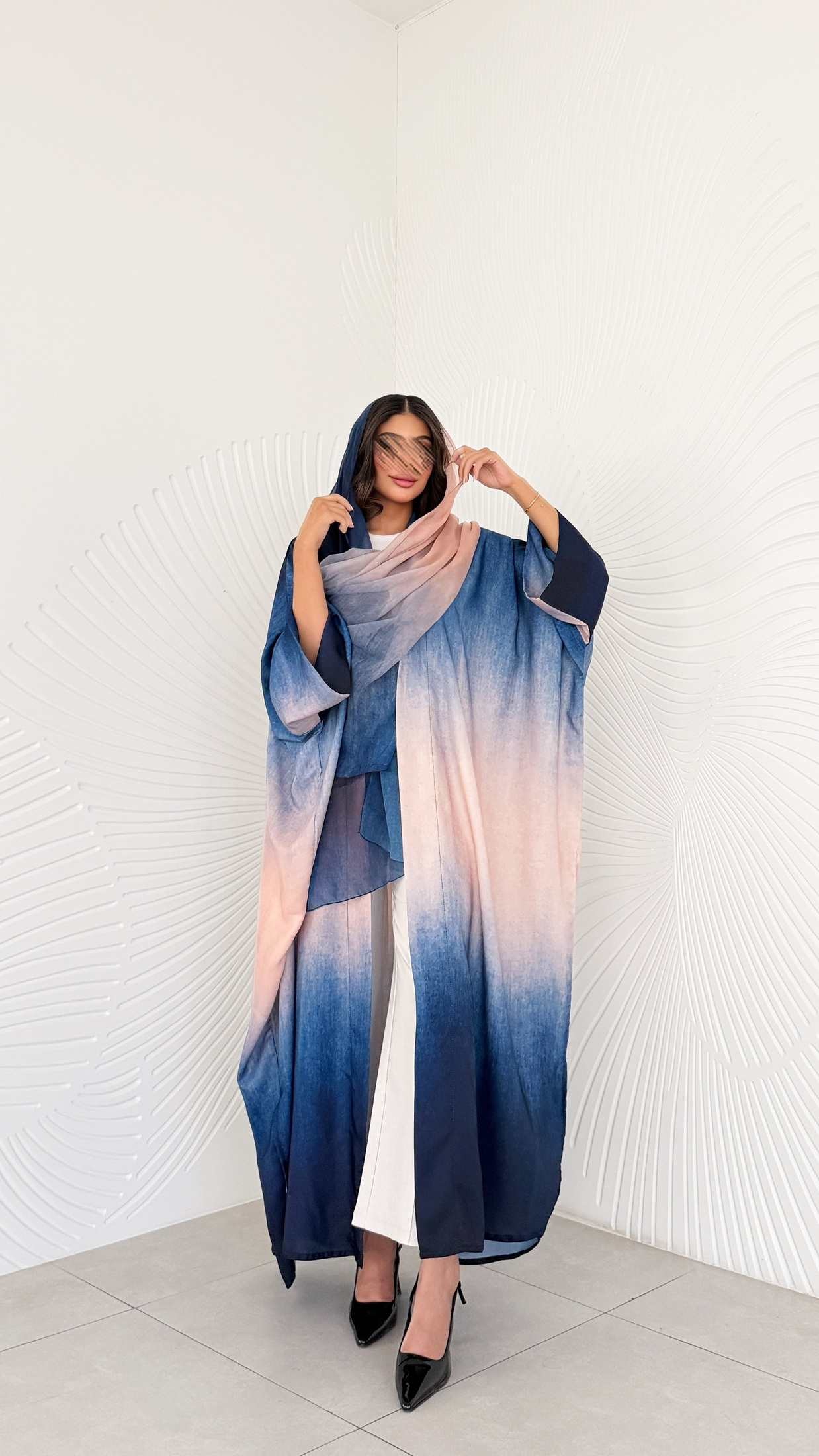 MWT1195 - عباية اومبرية ازرق |Blue ombre abaya