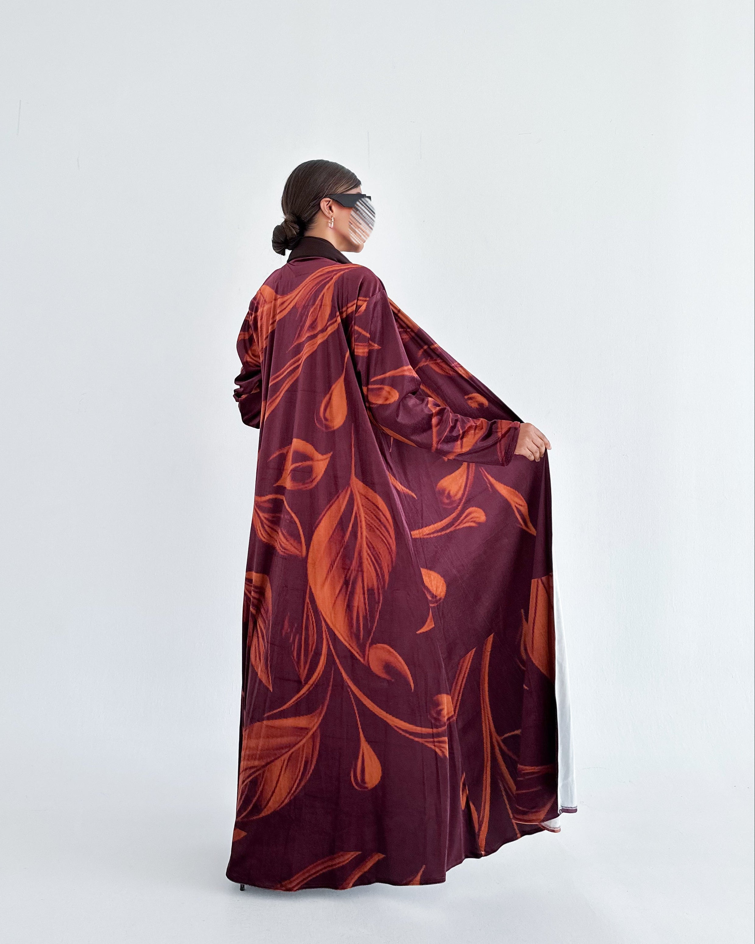 MW645 - Light Crepe Standing with Jacquard Half-Cloche