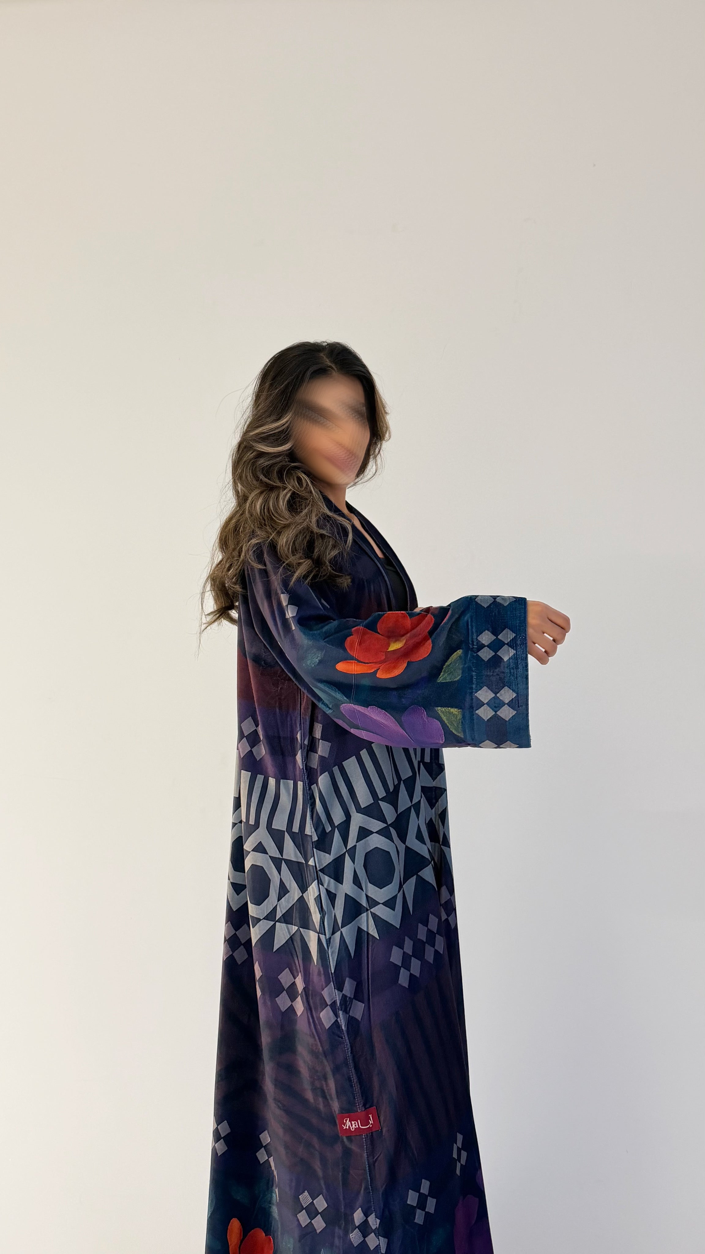 MWT623- عباية مخمل طباعة - Aya