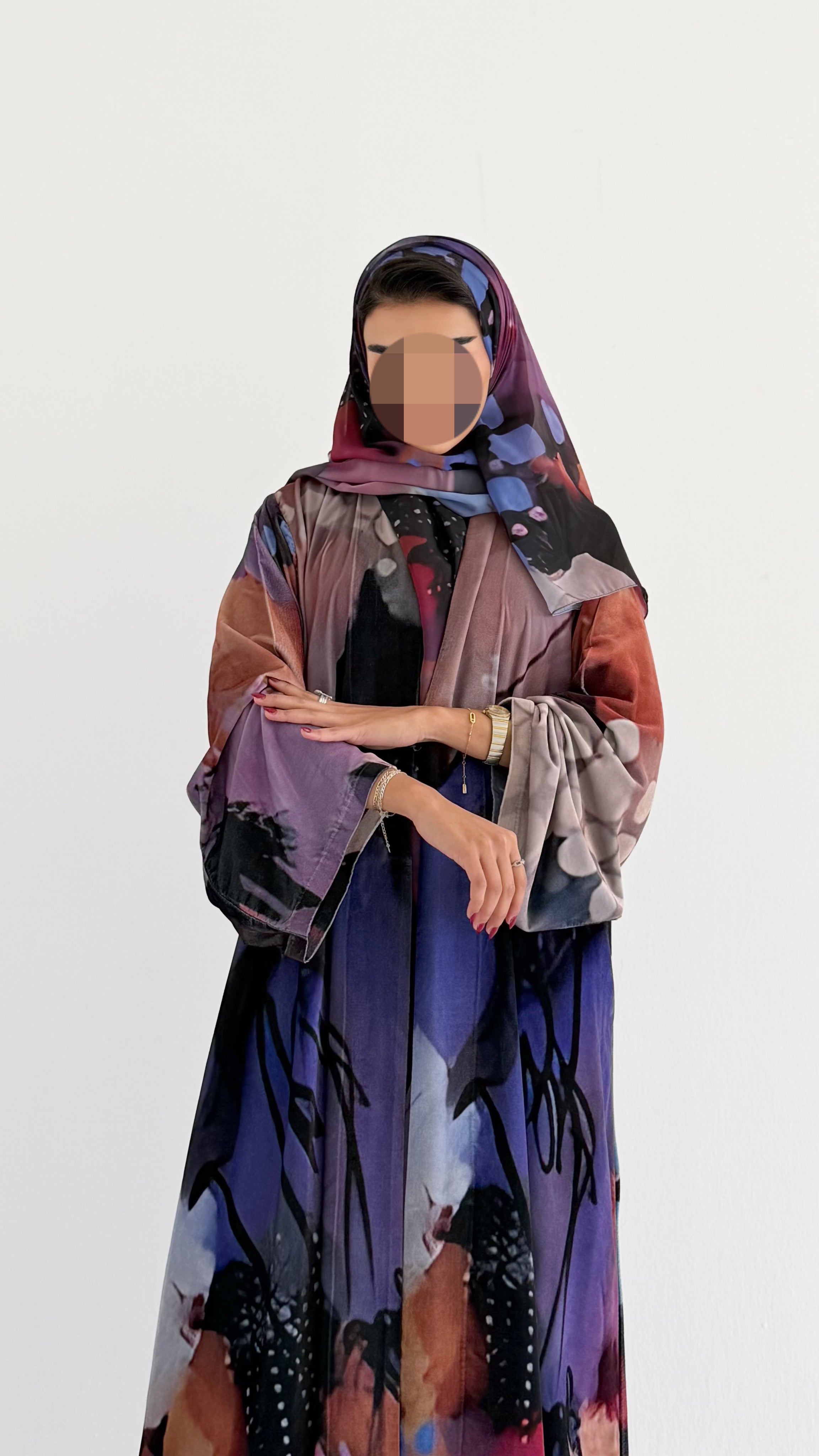 MWT890 - عباية مخمل طباعة