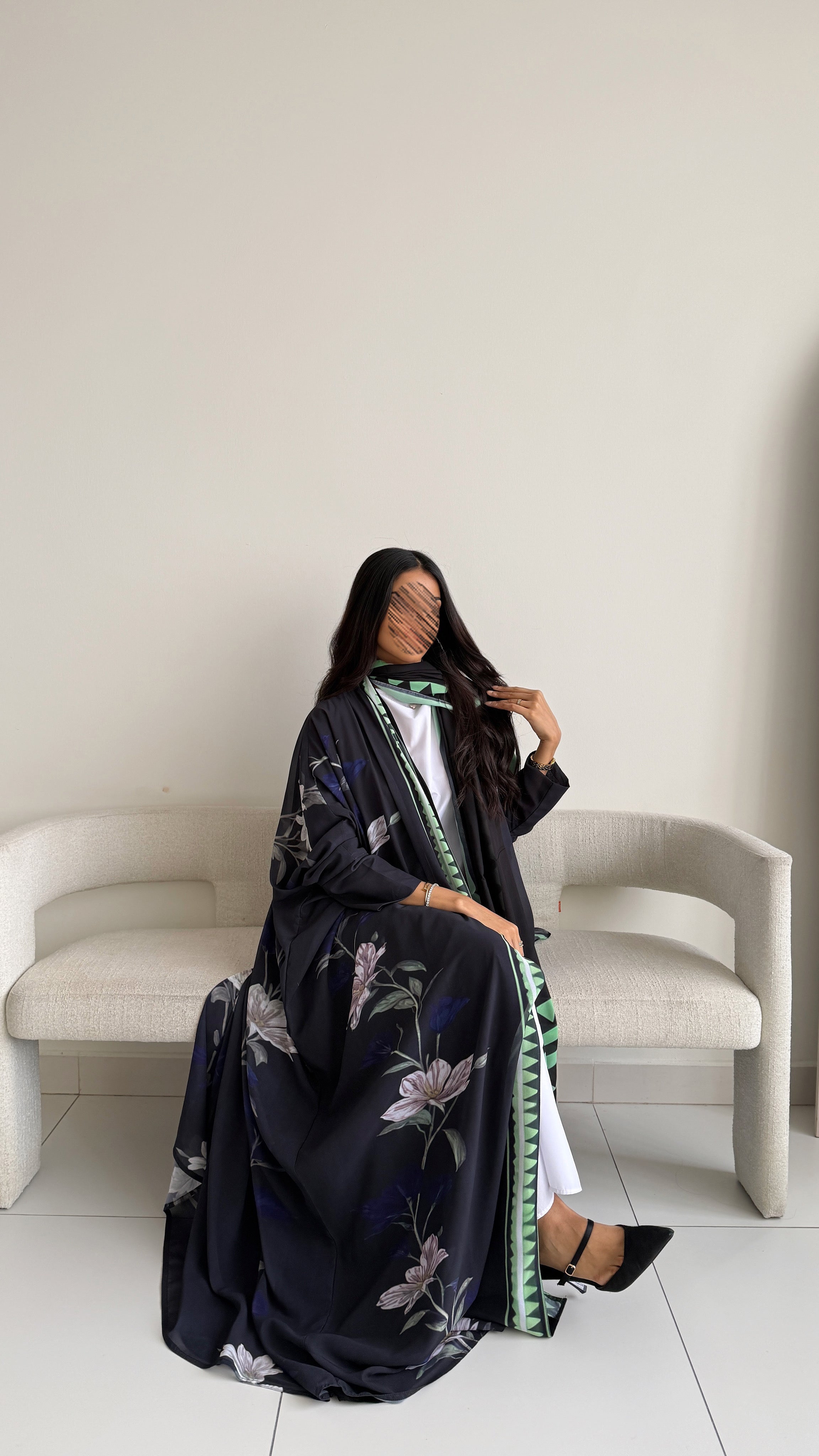 MWT2063 - عباية طباعة صيفية | Summer printed abaya - Aya
