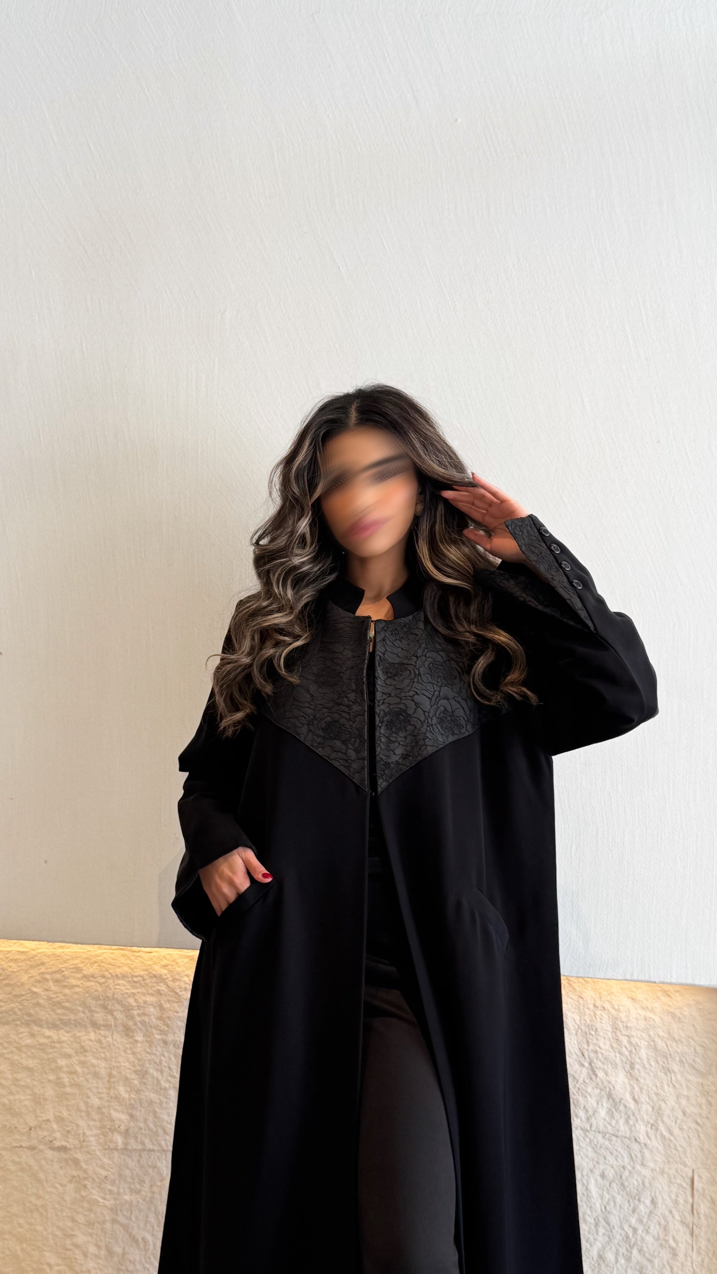 MW1784 - عباية بليزر قماش كوبرا تدخيلة جاكار هندي - Aya