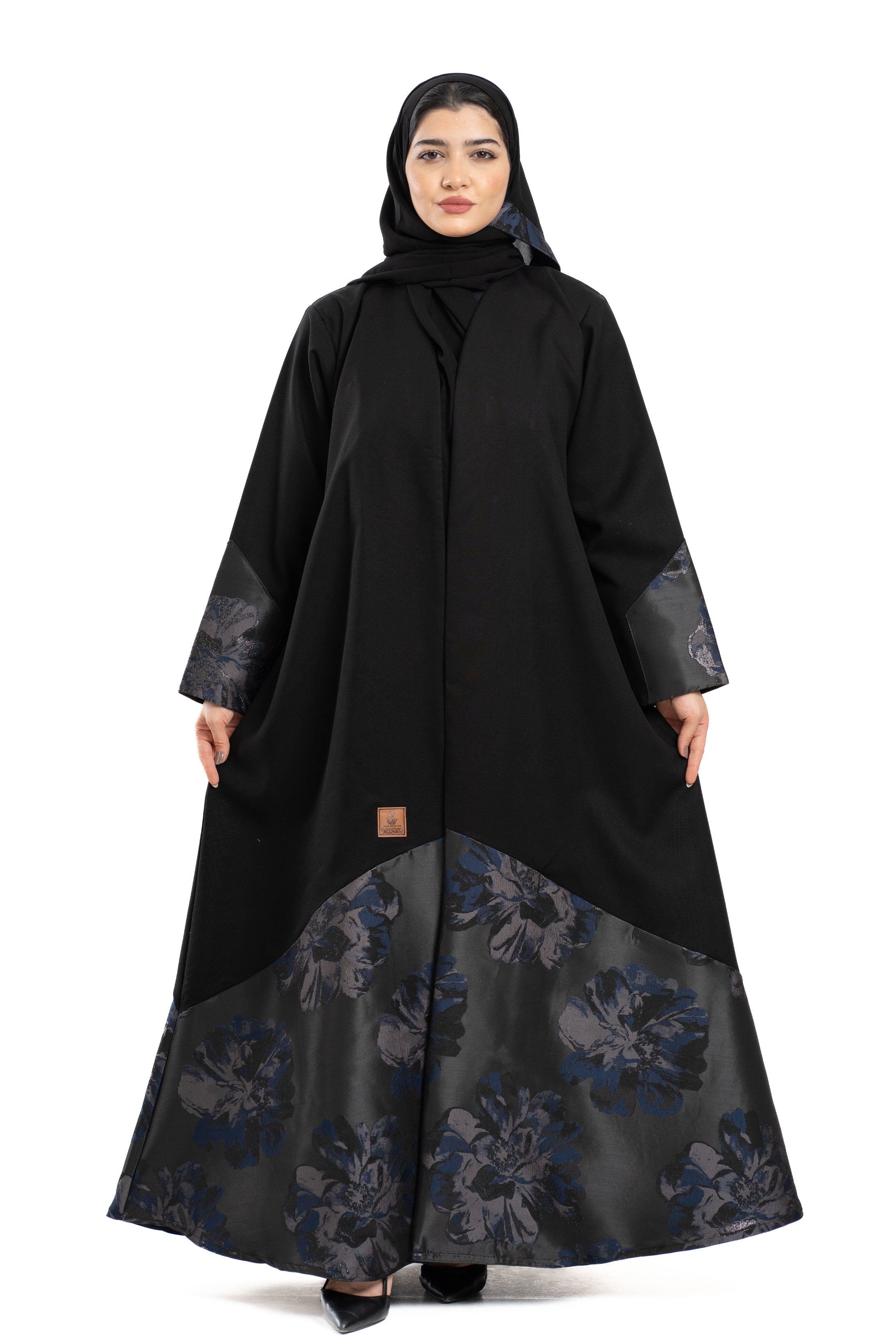 MWT4265 - عباية همس بقماش جاكار كحلي - Aya