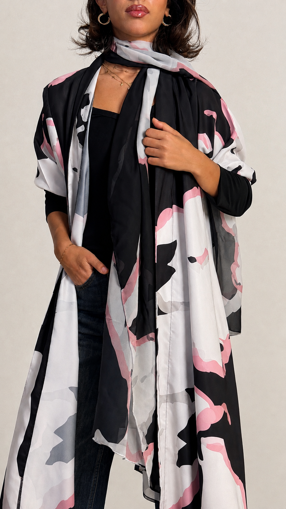 MW2209 - عباية طباعة | Printed Abaya - Aya
