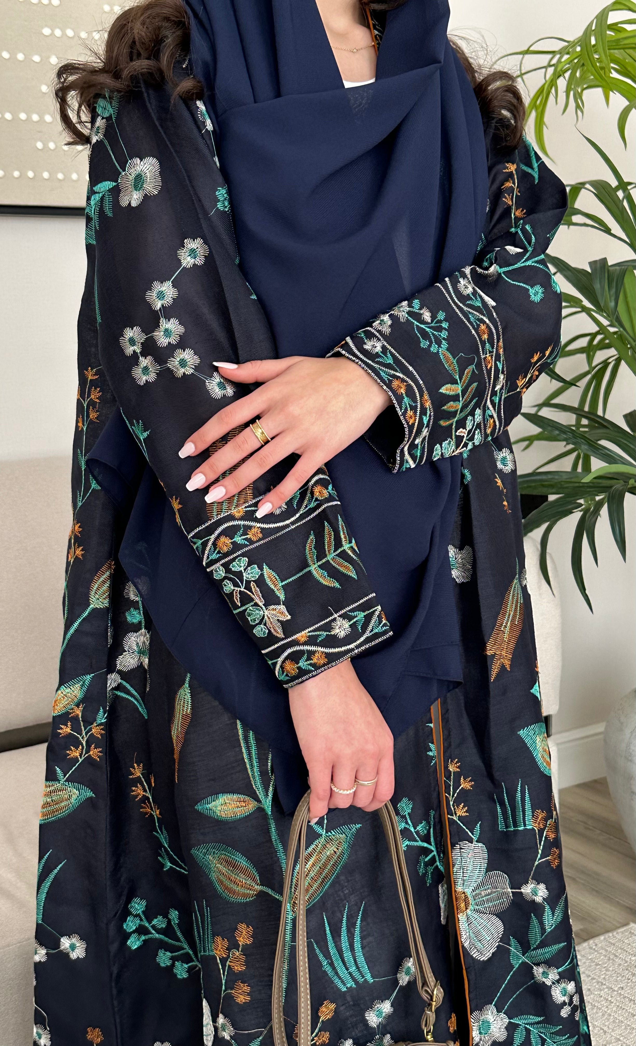 MW9261 - لنن هندي مطرز نص كلوش - موسم