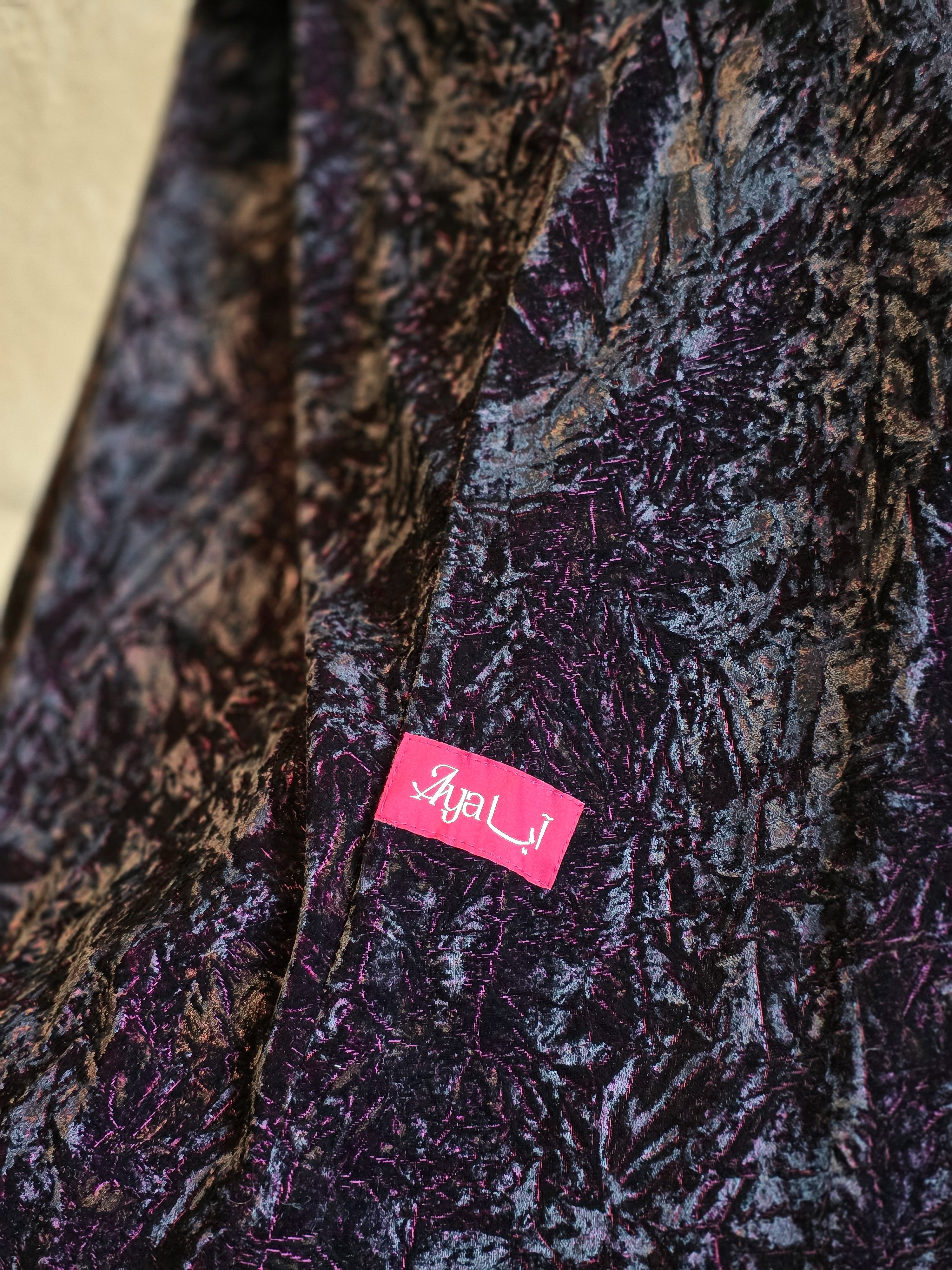 MW1771 - عباية مخمل مشجرة - Aya