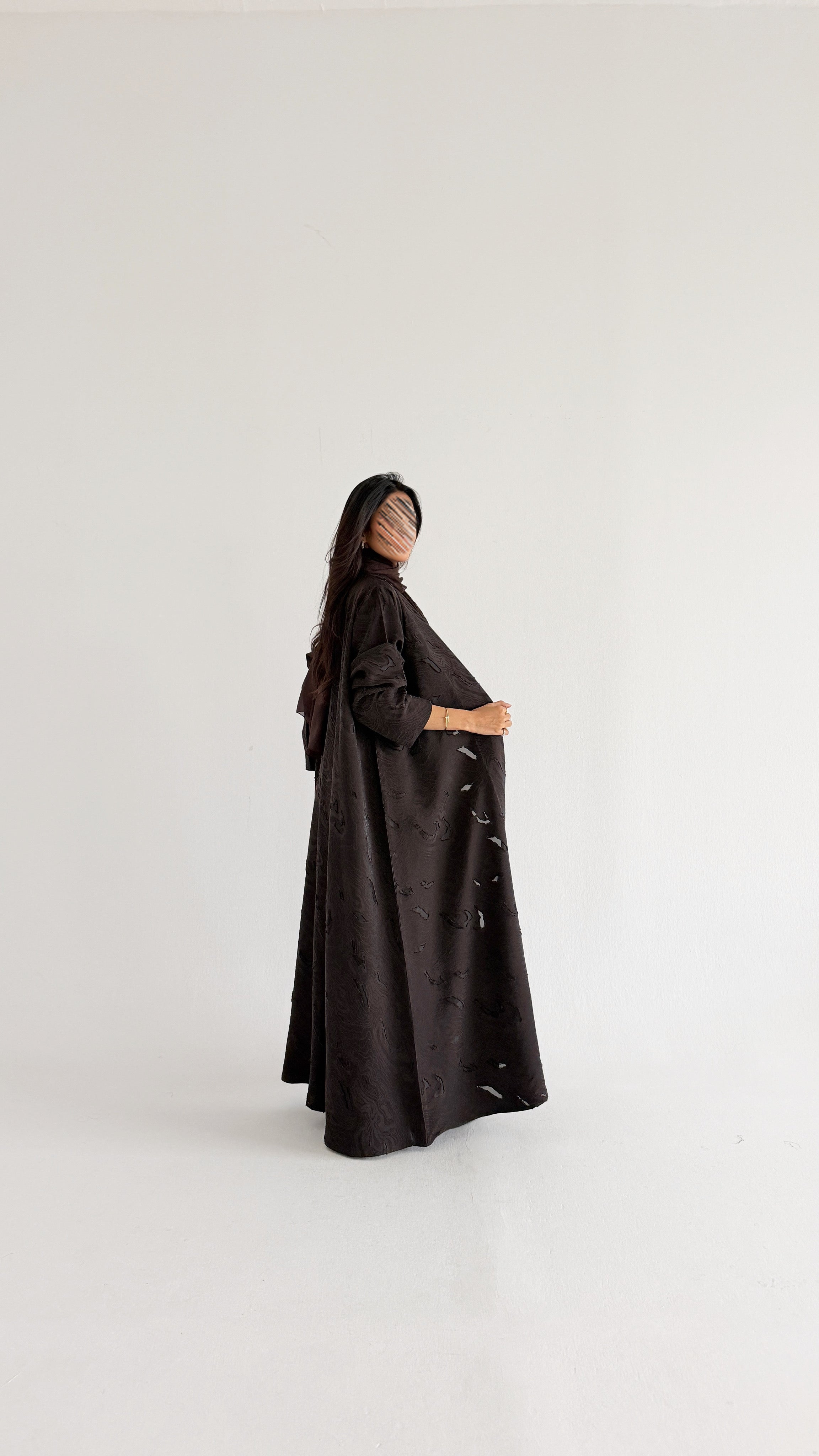 MW2145 - عباية جاكار نص كلوش بزخارف راقي وحصرية - Aya