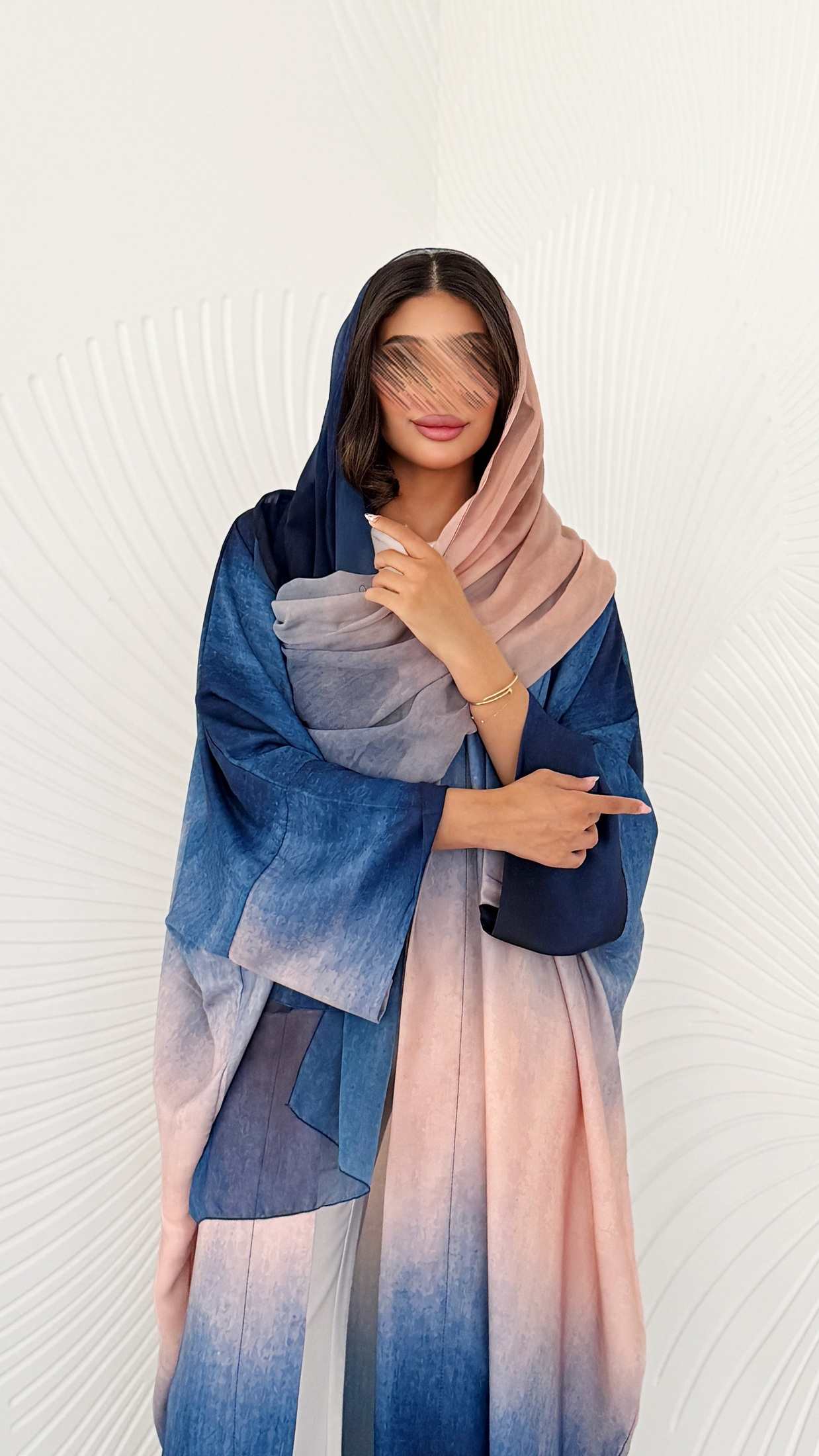 MWT1195 - عباية اومبرية ازرق |Blue ombre abaya