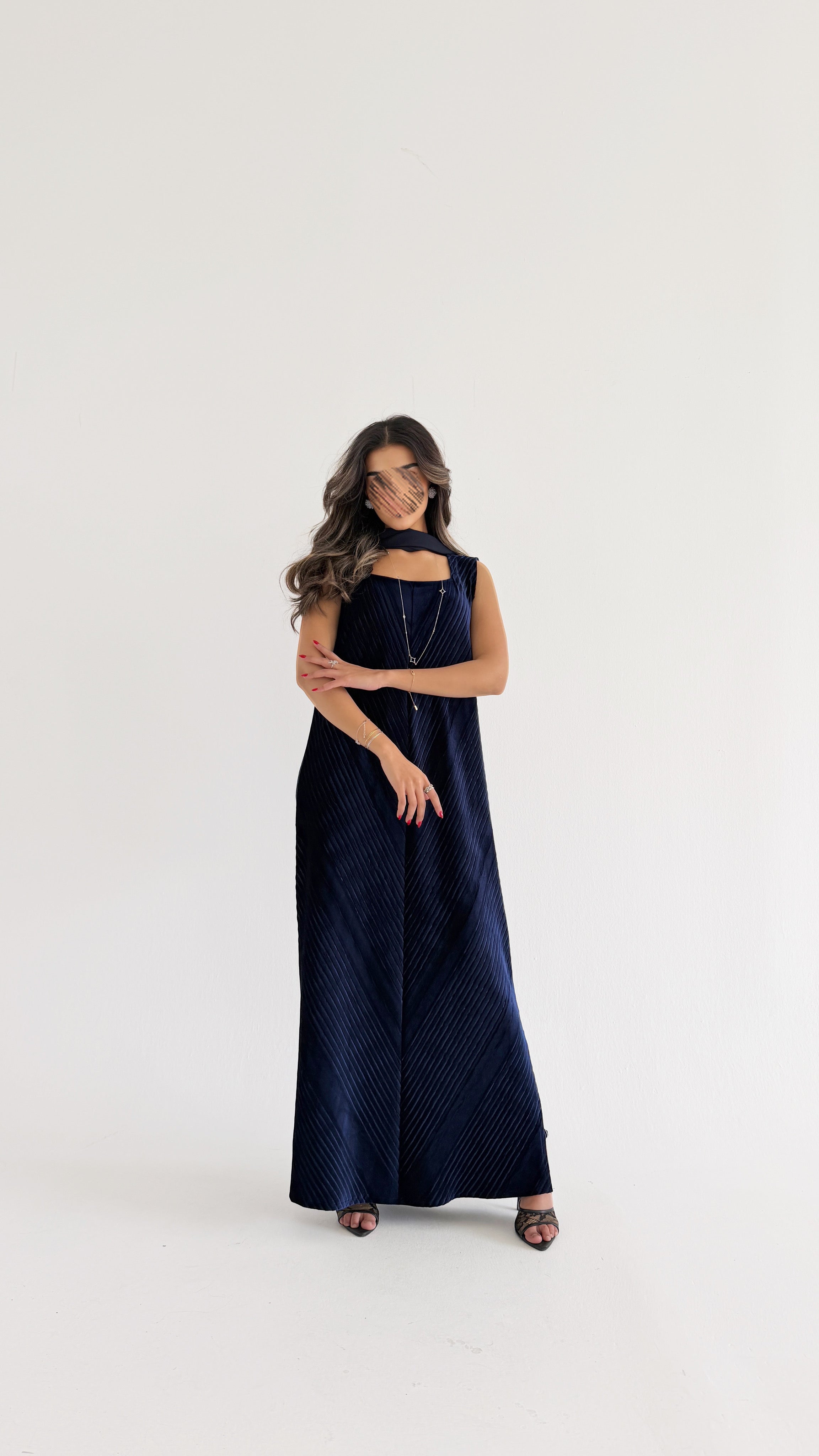 MWJ018 - جلابية شامواه مع اضافة شال خارجي - Aya