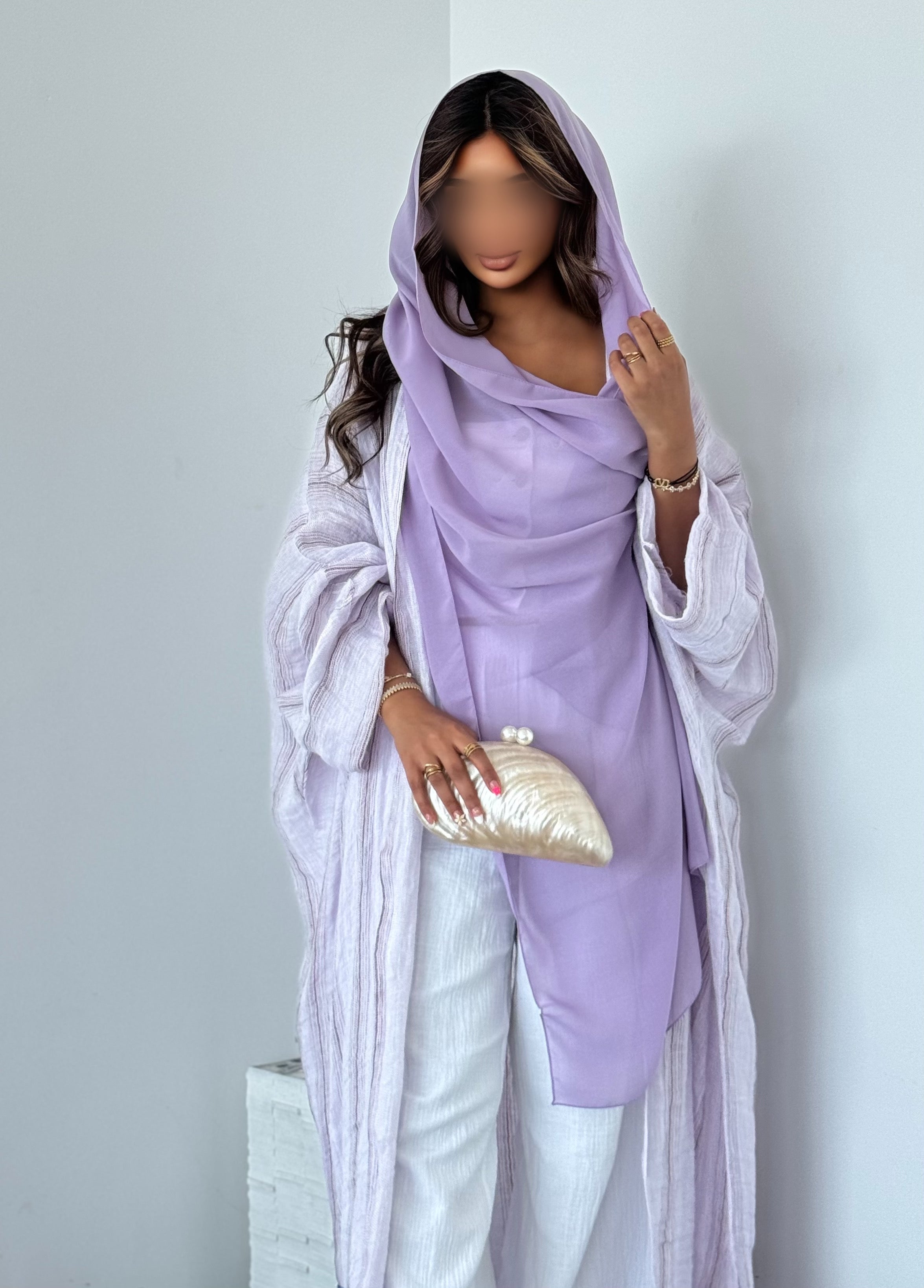 MW1674 - عباية لينن طبيعي غير مبطن قصة نص بشت - Aya