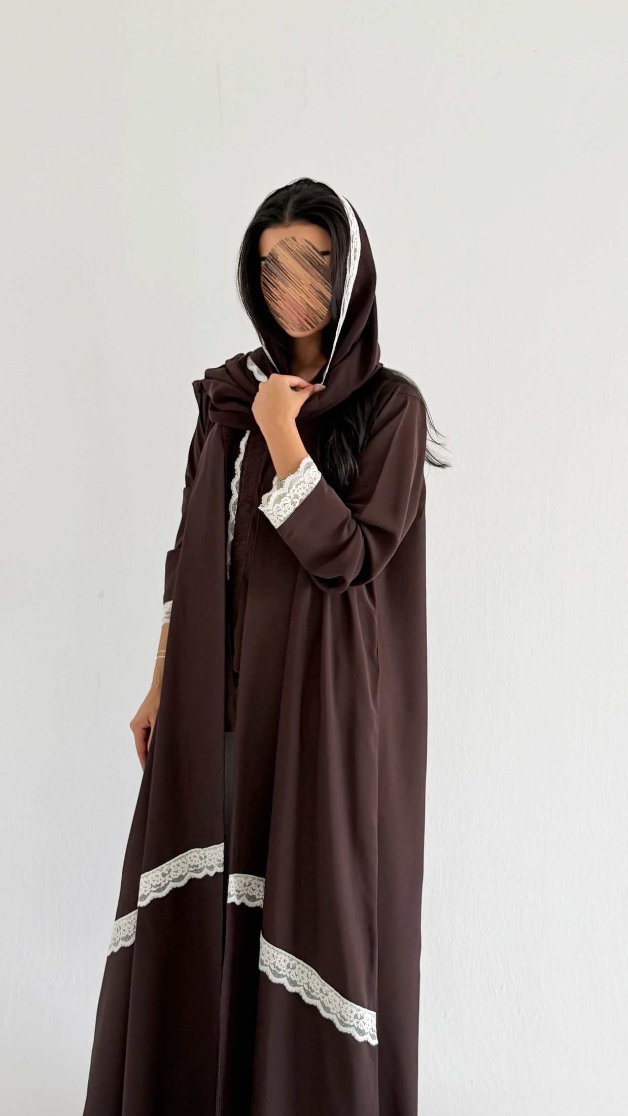 MW2164 - عبايه كريب مع اضافه كلفه مميزه وحصرية - Aya
