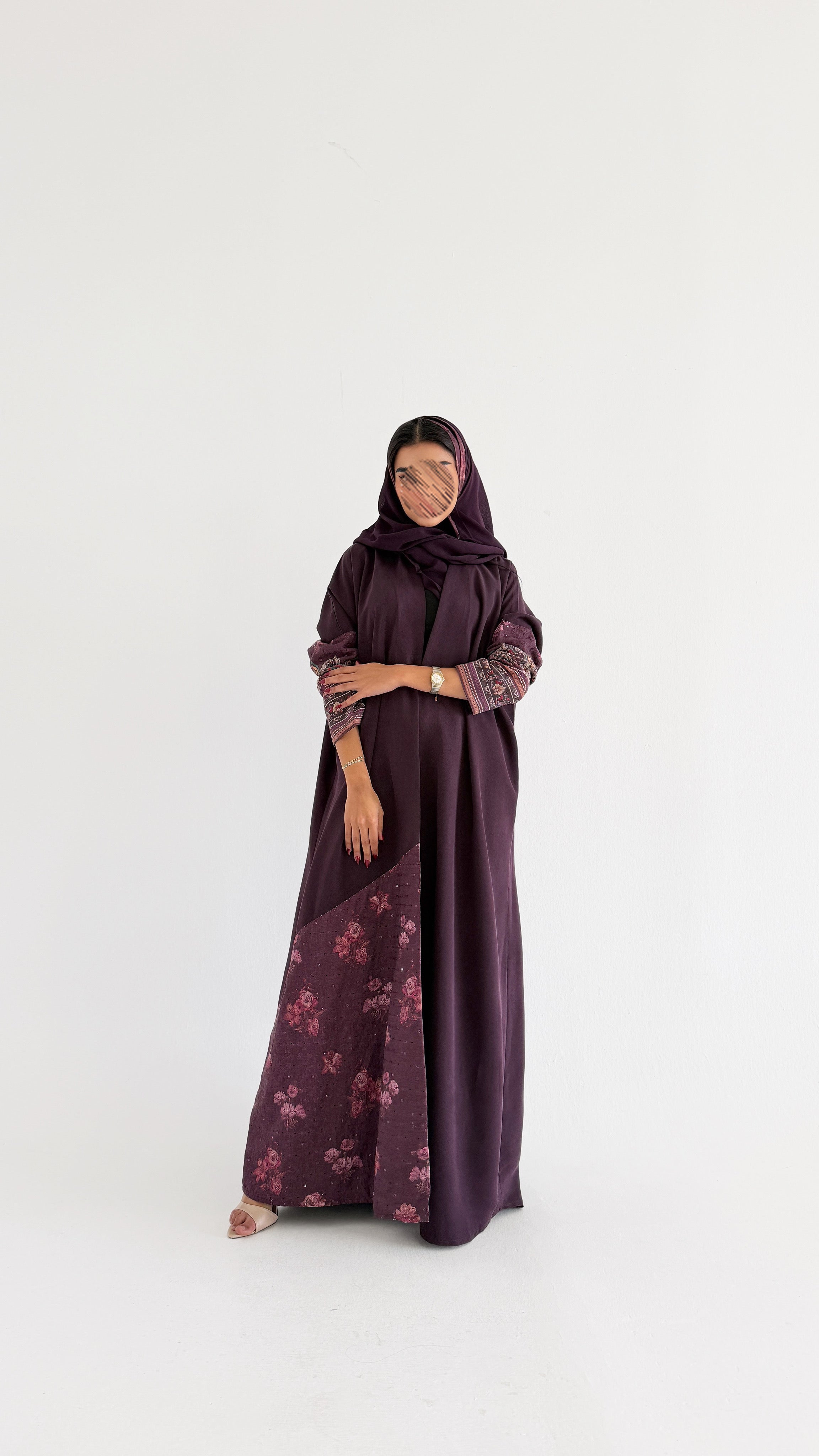 MWT1027 - عبايه بتدخيله ركامة هندي - Aya