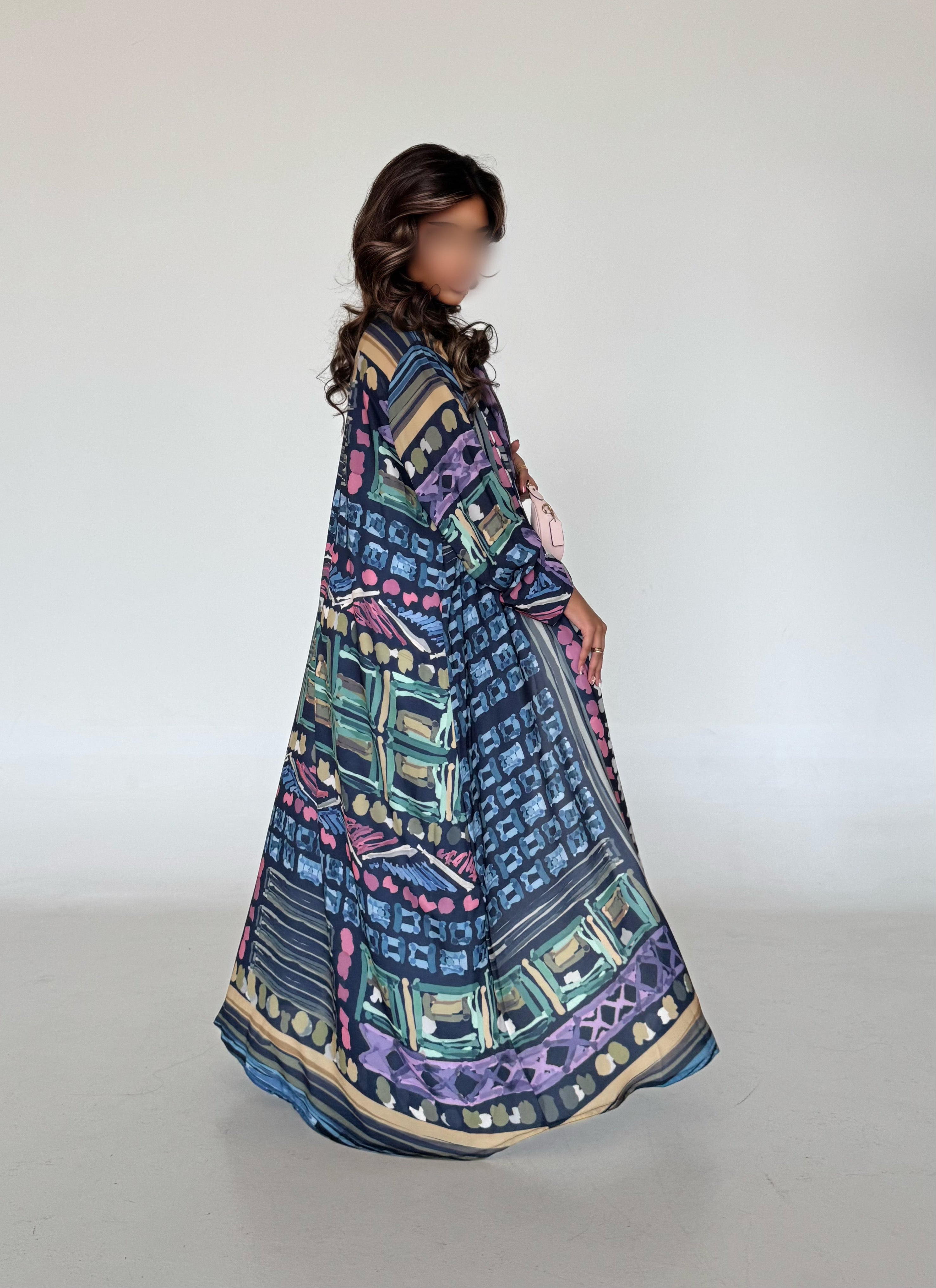 MW645 - Light Crepe Standing with Jacquard Half-Cloche
