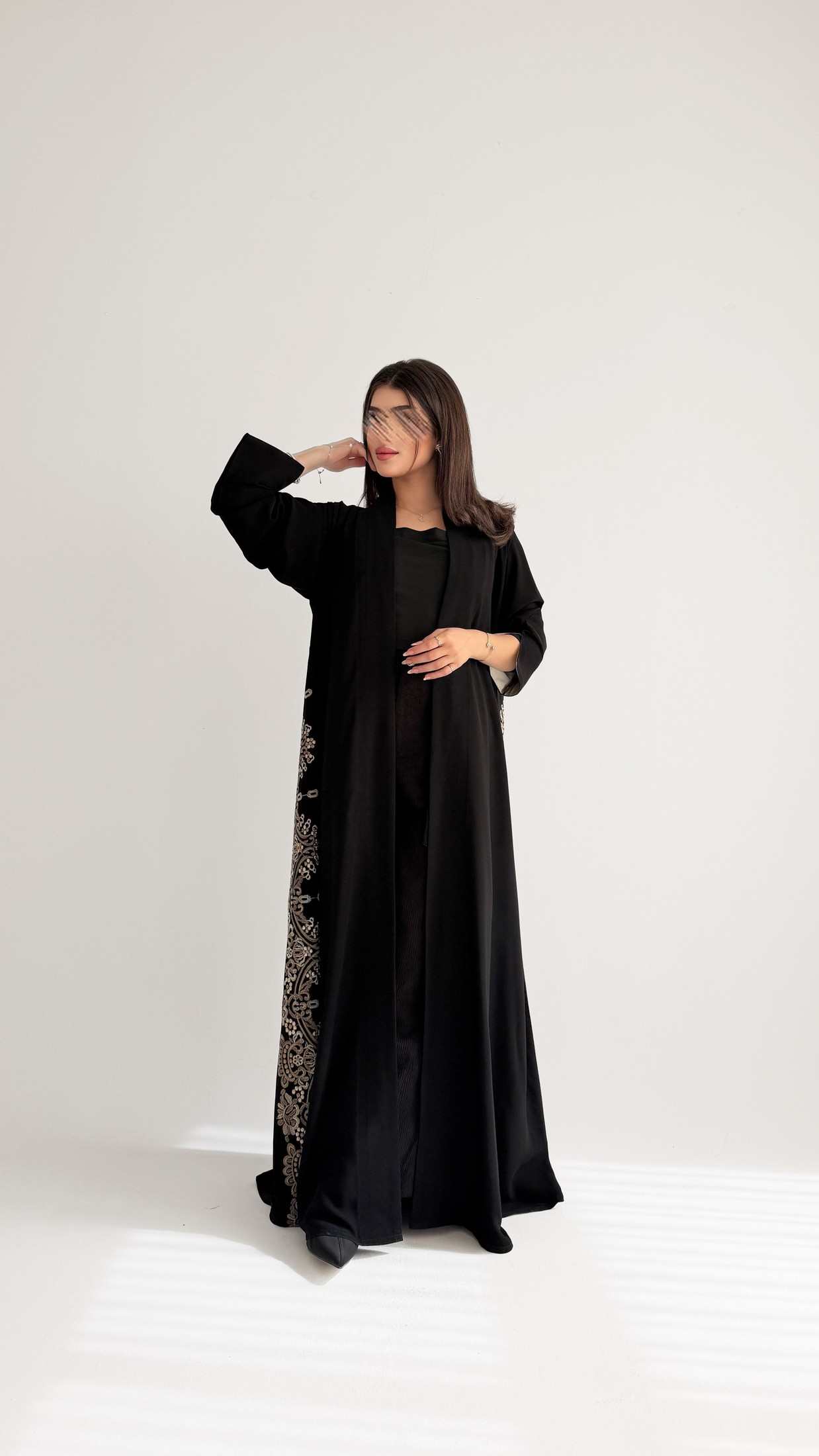 MWT1041 - عباية بني بتطريز - Aya