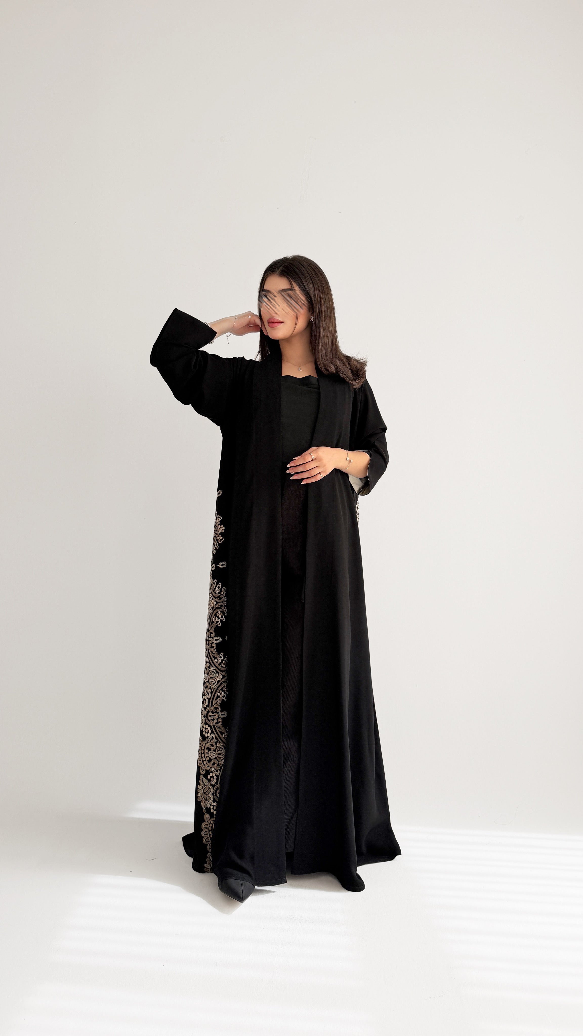 MWT1041 - عباية بني بتطريز - Aya