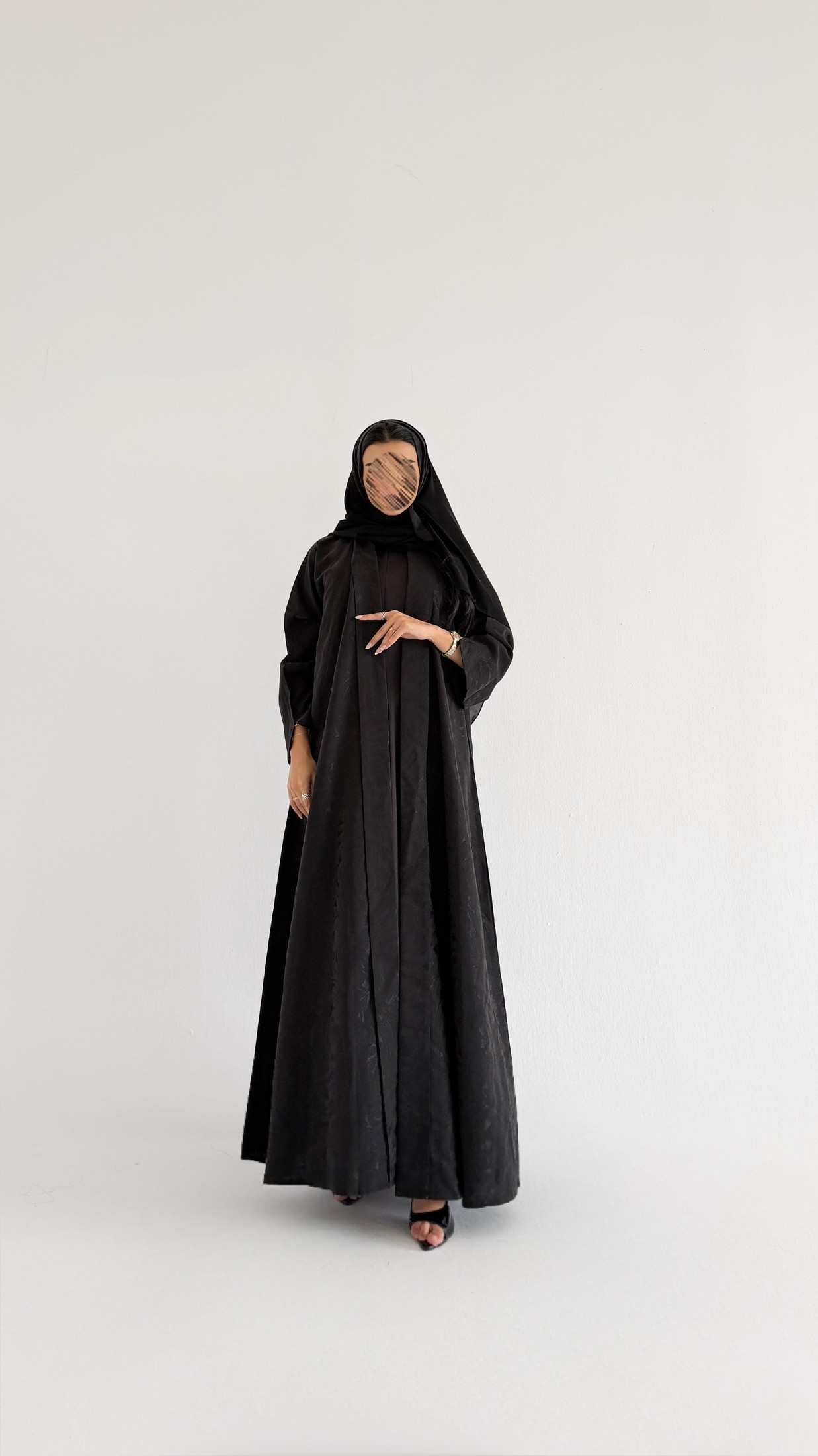 MWT1556 عباية جاكار اسود - Aya