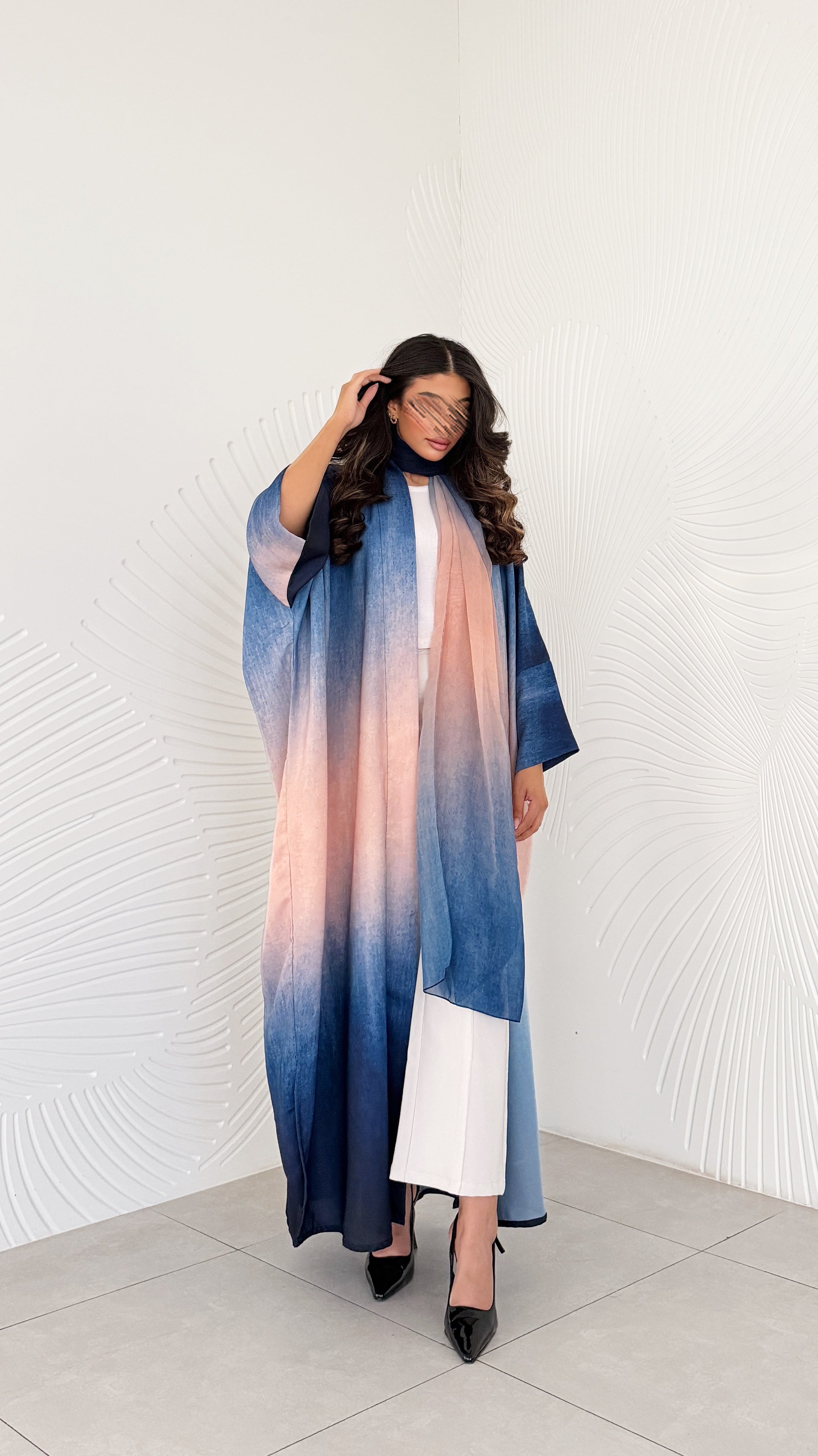 MWT1195 - عباية اومبرية ازرق |Blue ombre abaya