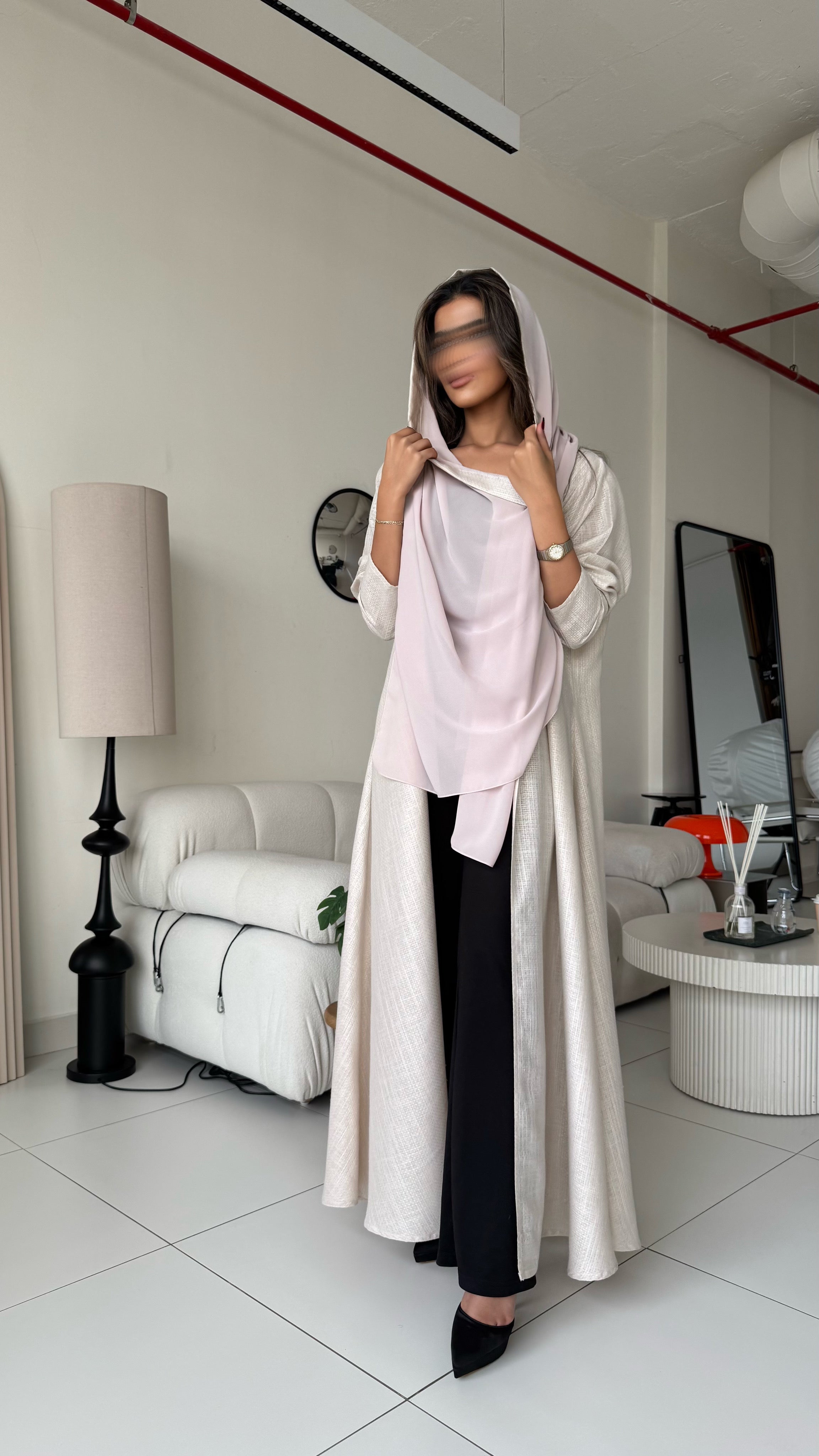 MWT316 - عبايه بيج لنن - Aya
