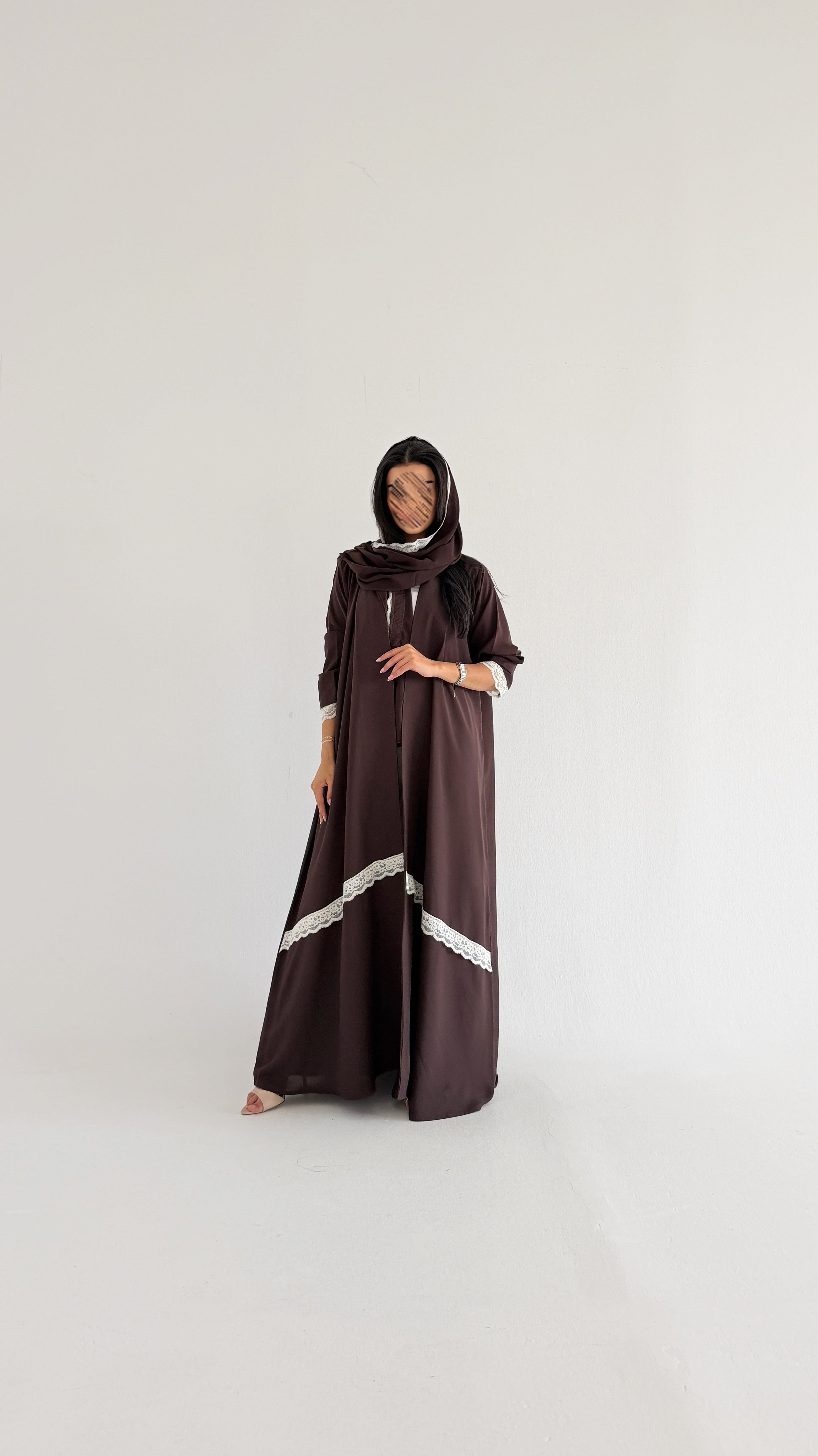 MW2164 - عبايه كريب مع اضافه كلفه مميزه وحصرية - Aya