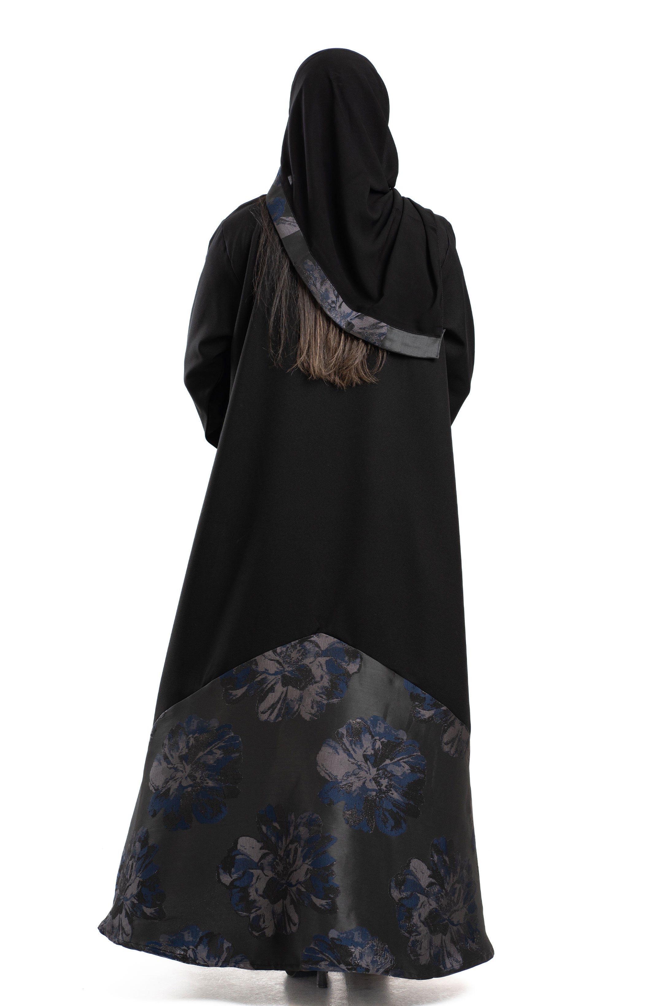 MWT4265 - عباية همس بقماش جاكار كحلي - Aya