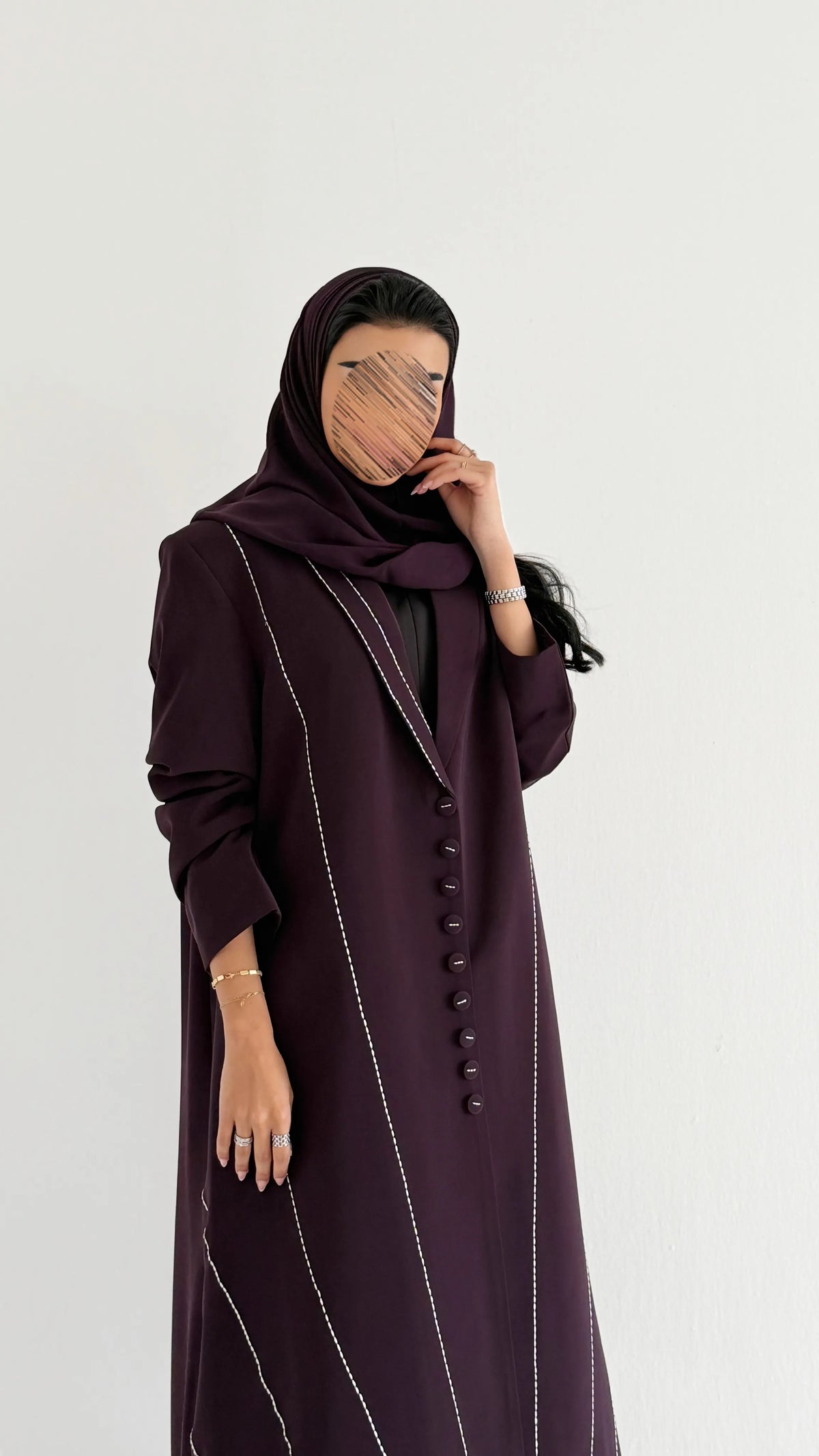 MWT1604 - عبايه بليزر موفي مطرزه - Aya