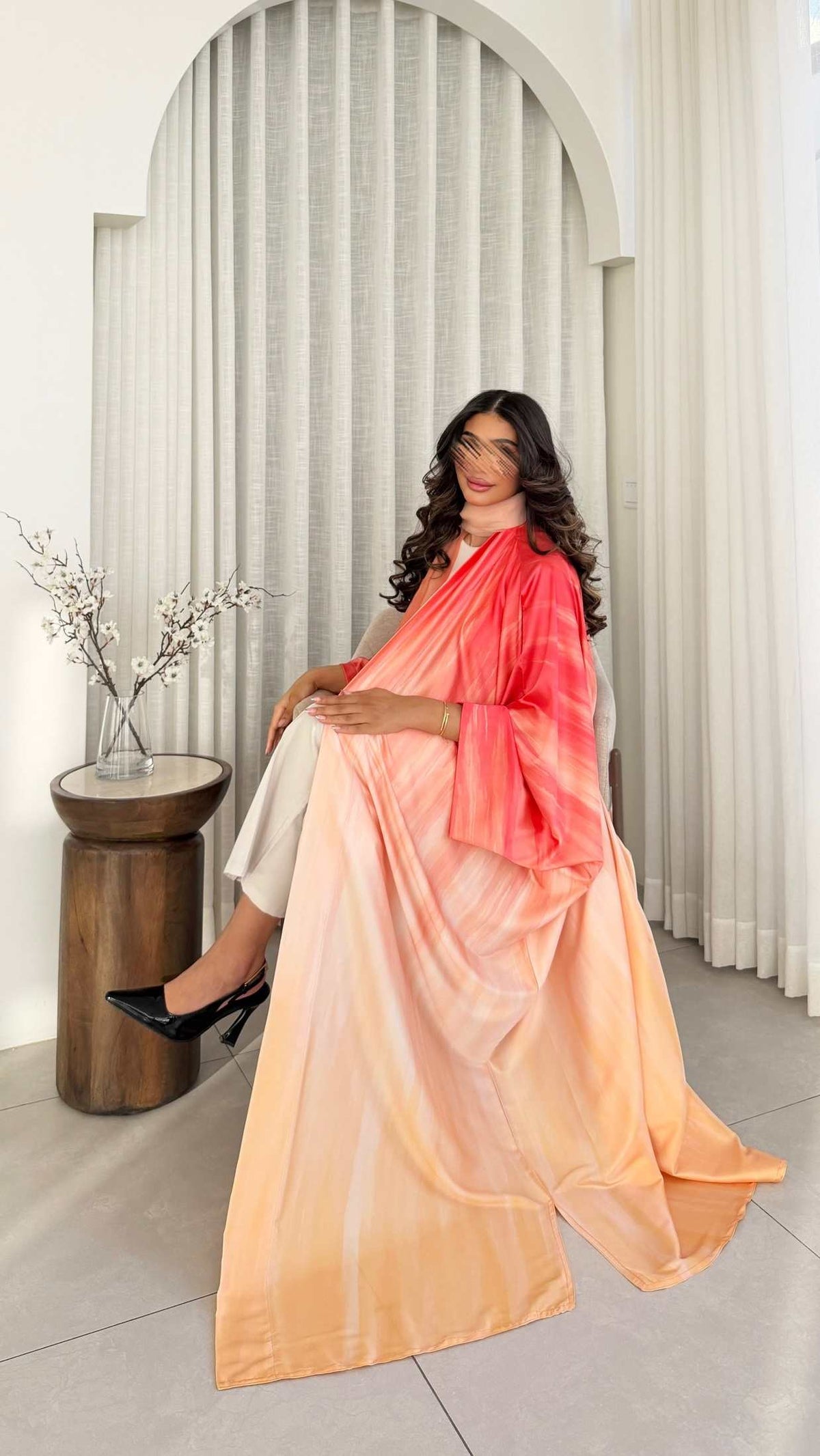 MWT1203 - عباية امبرية |ombre abaya - Aya