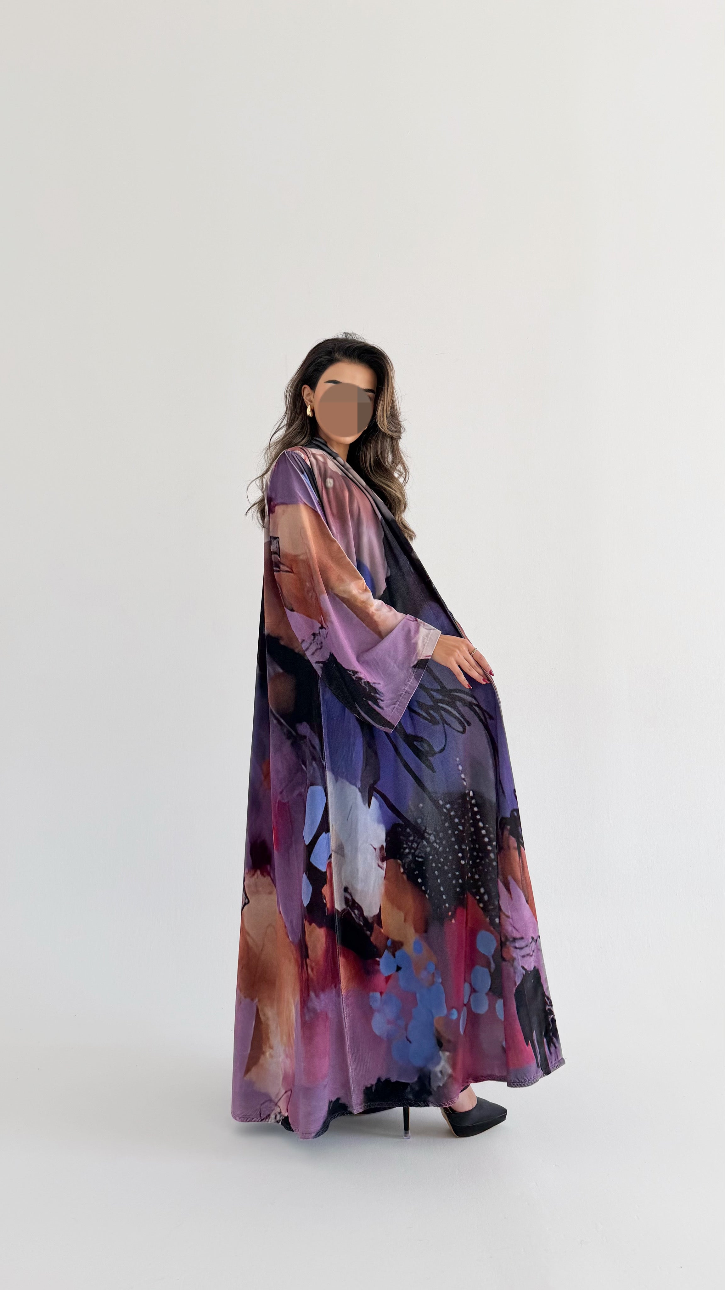 MWT890 - عباية مخمل طباعة