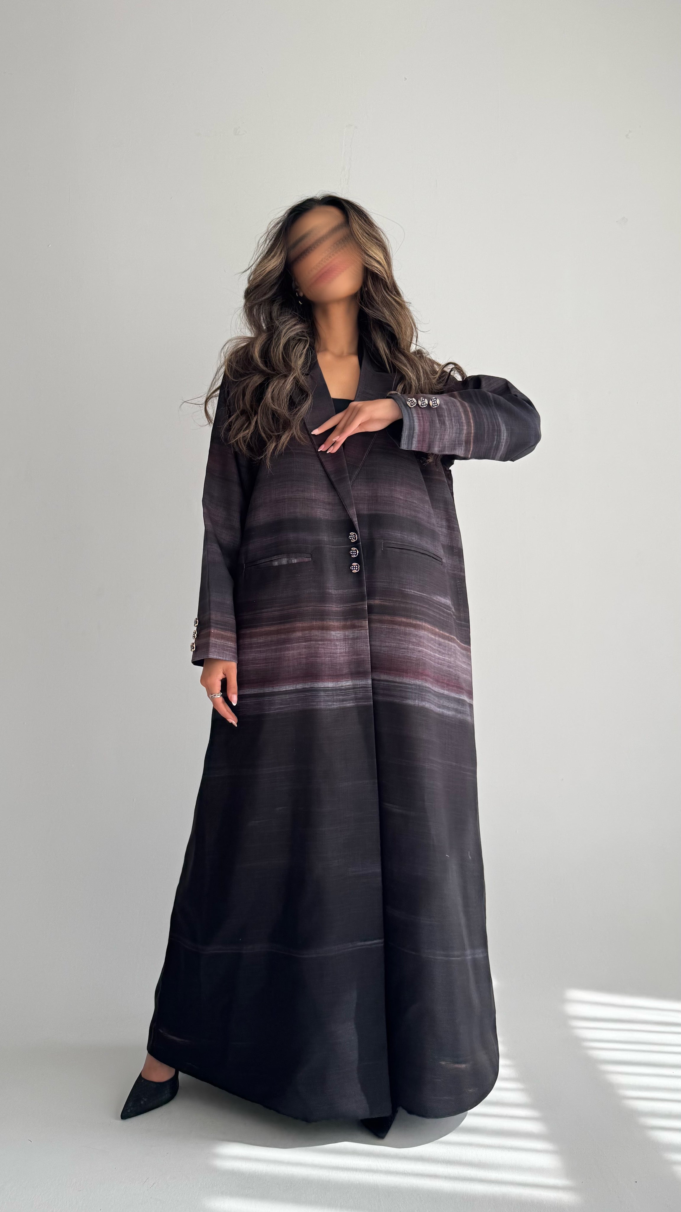 MWT840 - عباية بليزر طباعة | Printed Blazer Abaya - Aya