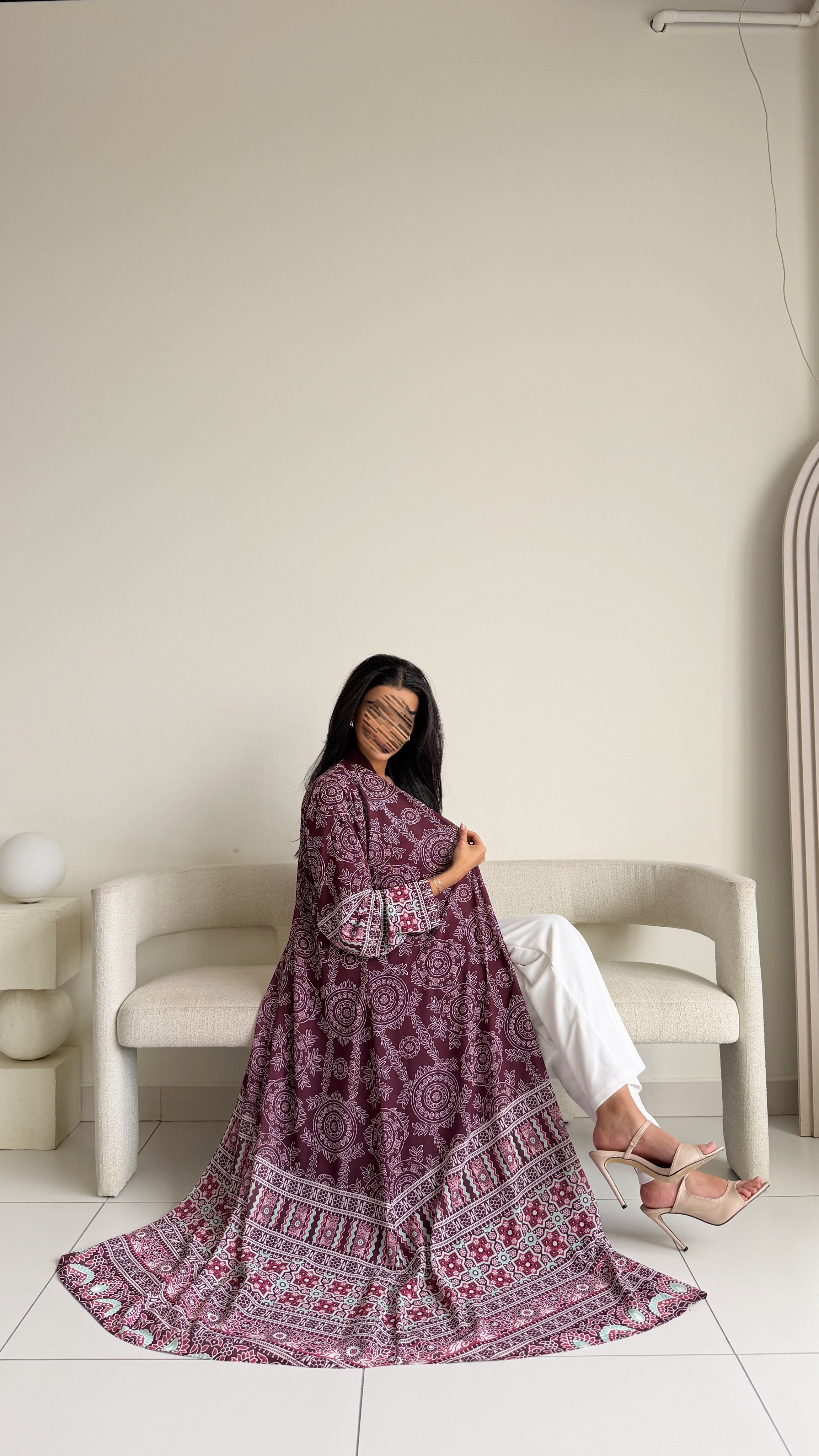 MWT2041 - عباية شيفون مشجرة صيفية - Aya