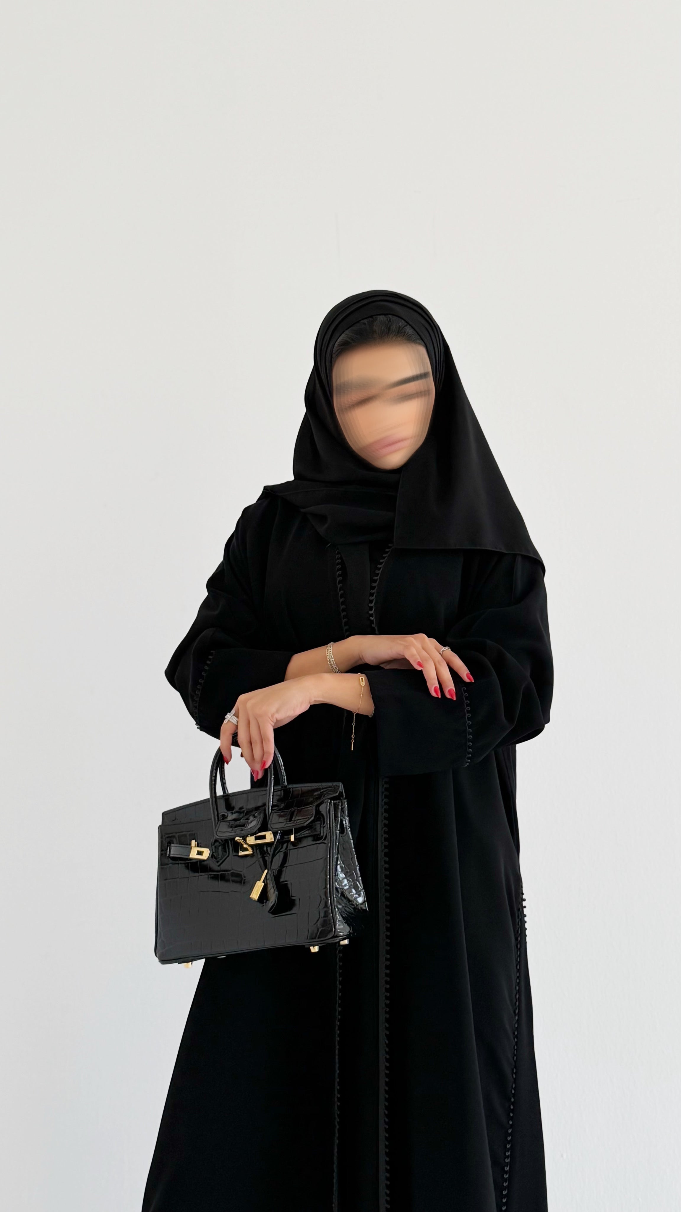 MW1797 - عباية كريب مع اضافة قيطان السنارة